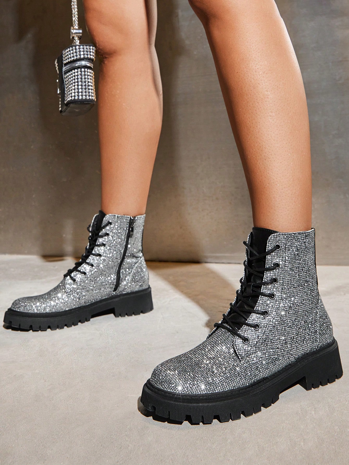 In Silver Women Fashion Boots