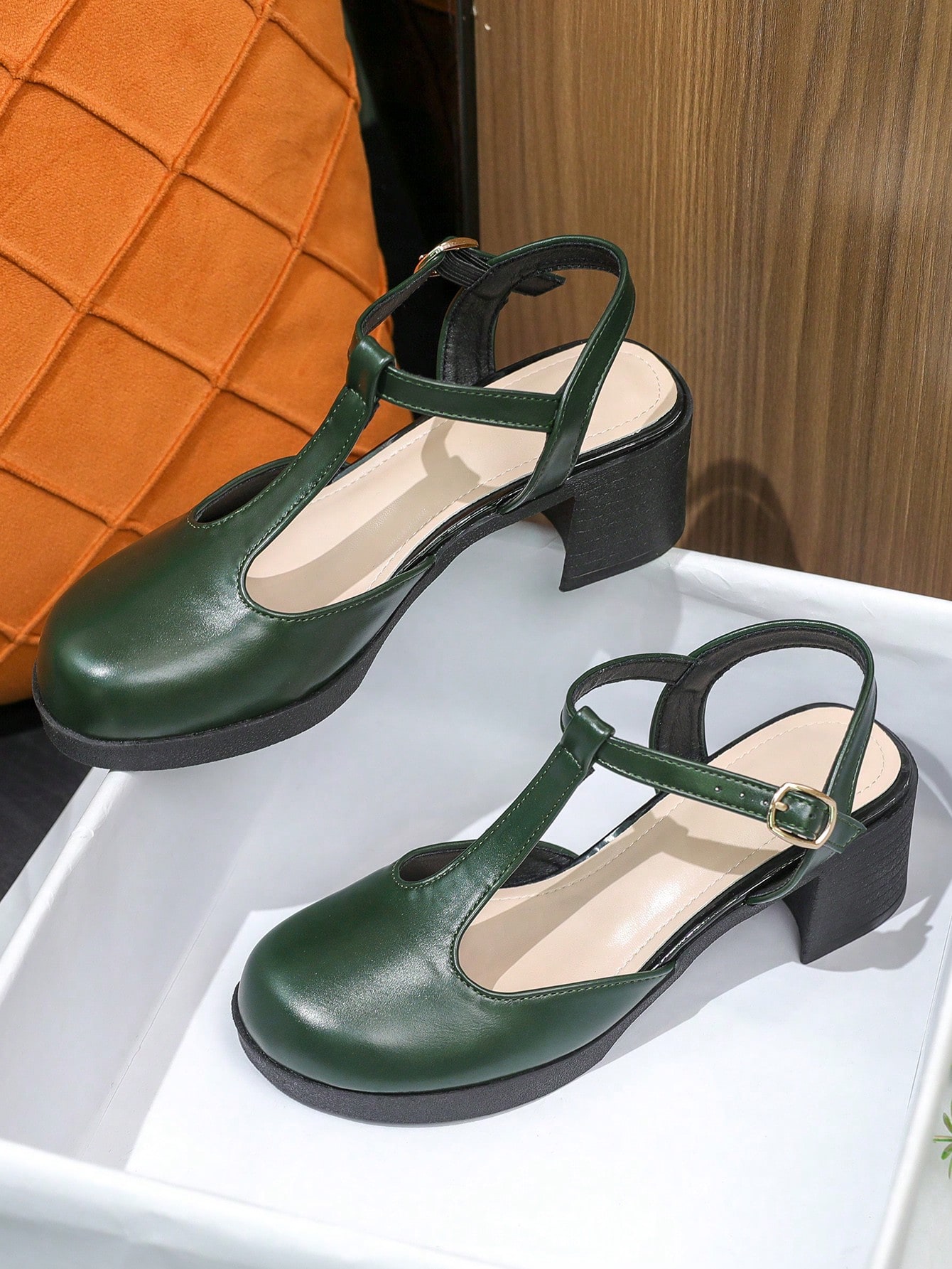 In Dark Green Women Shoes