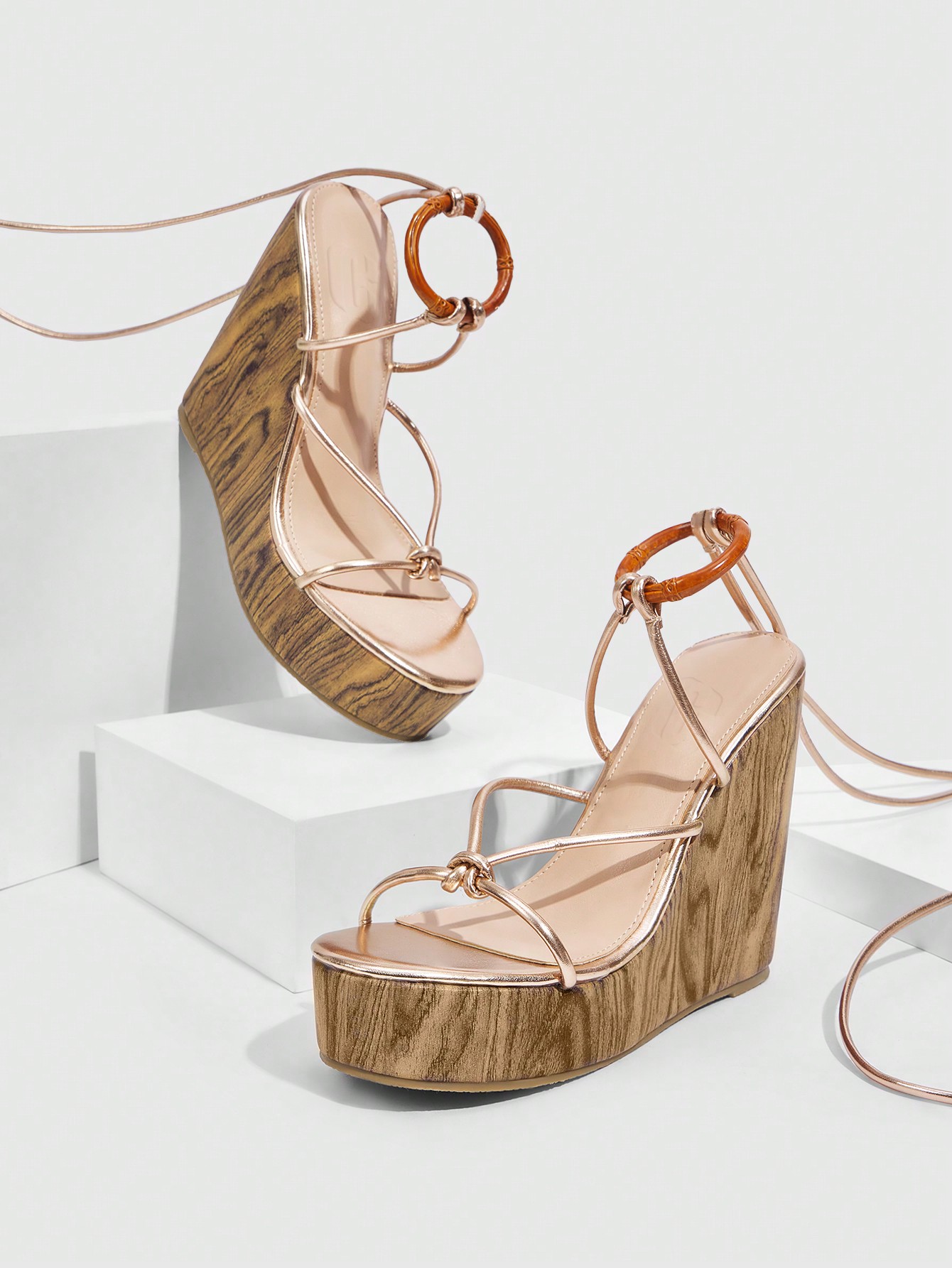 In Rose Gold Women Platforms & Wedge Sandals