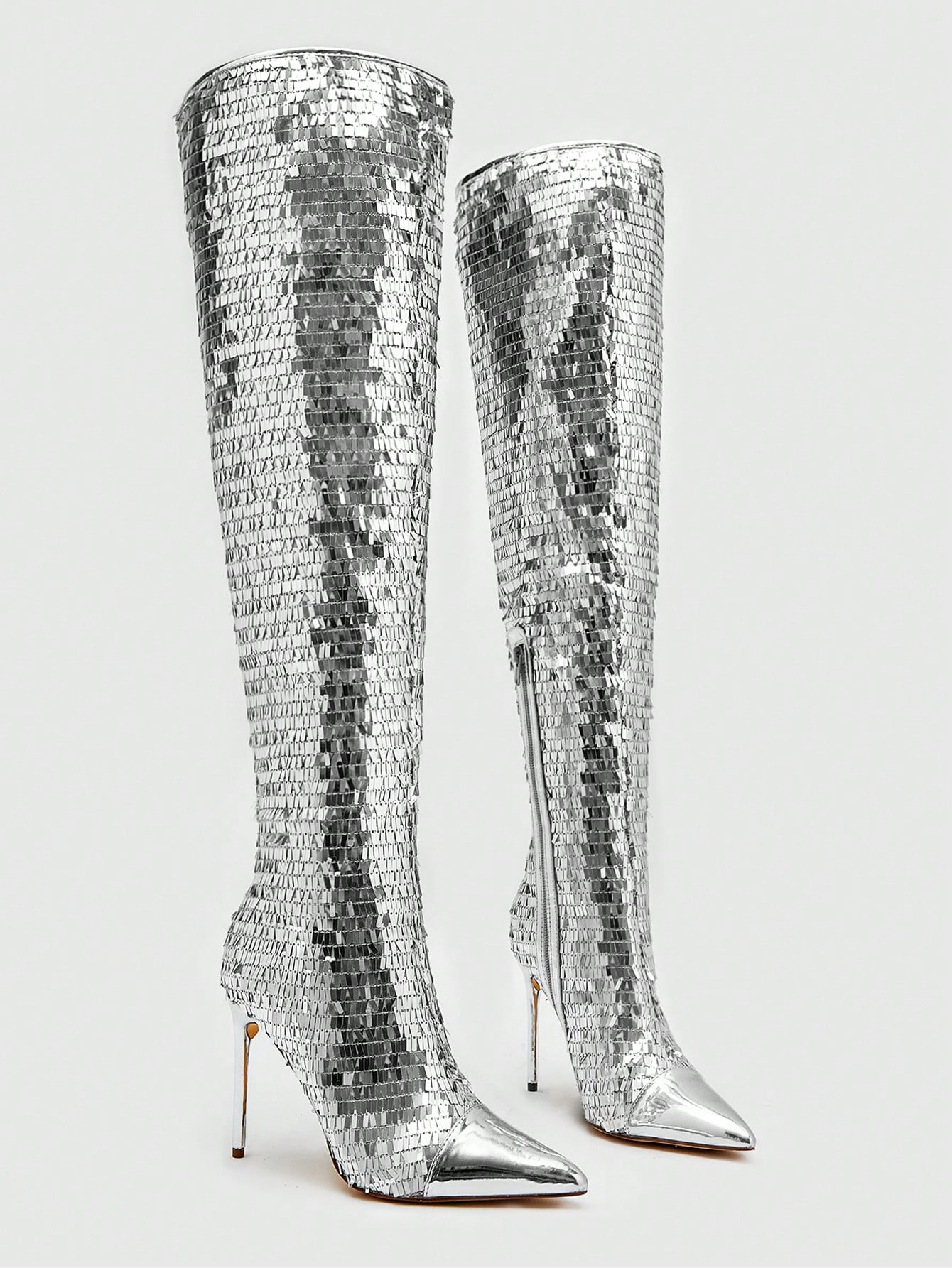 In Silver Women Fashion Boots