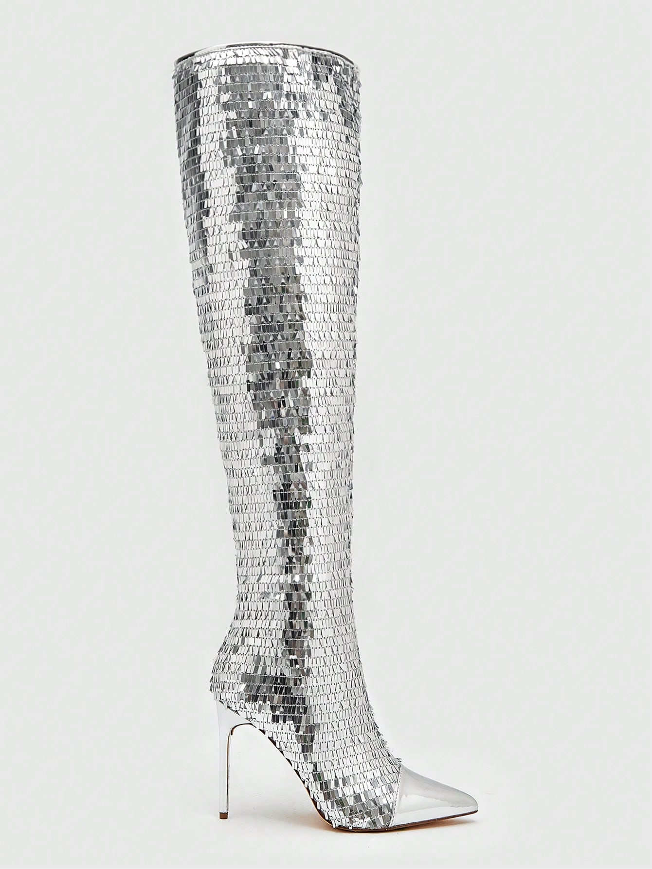 In Silver Women Fashion Boots