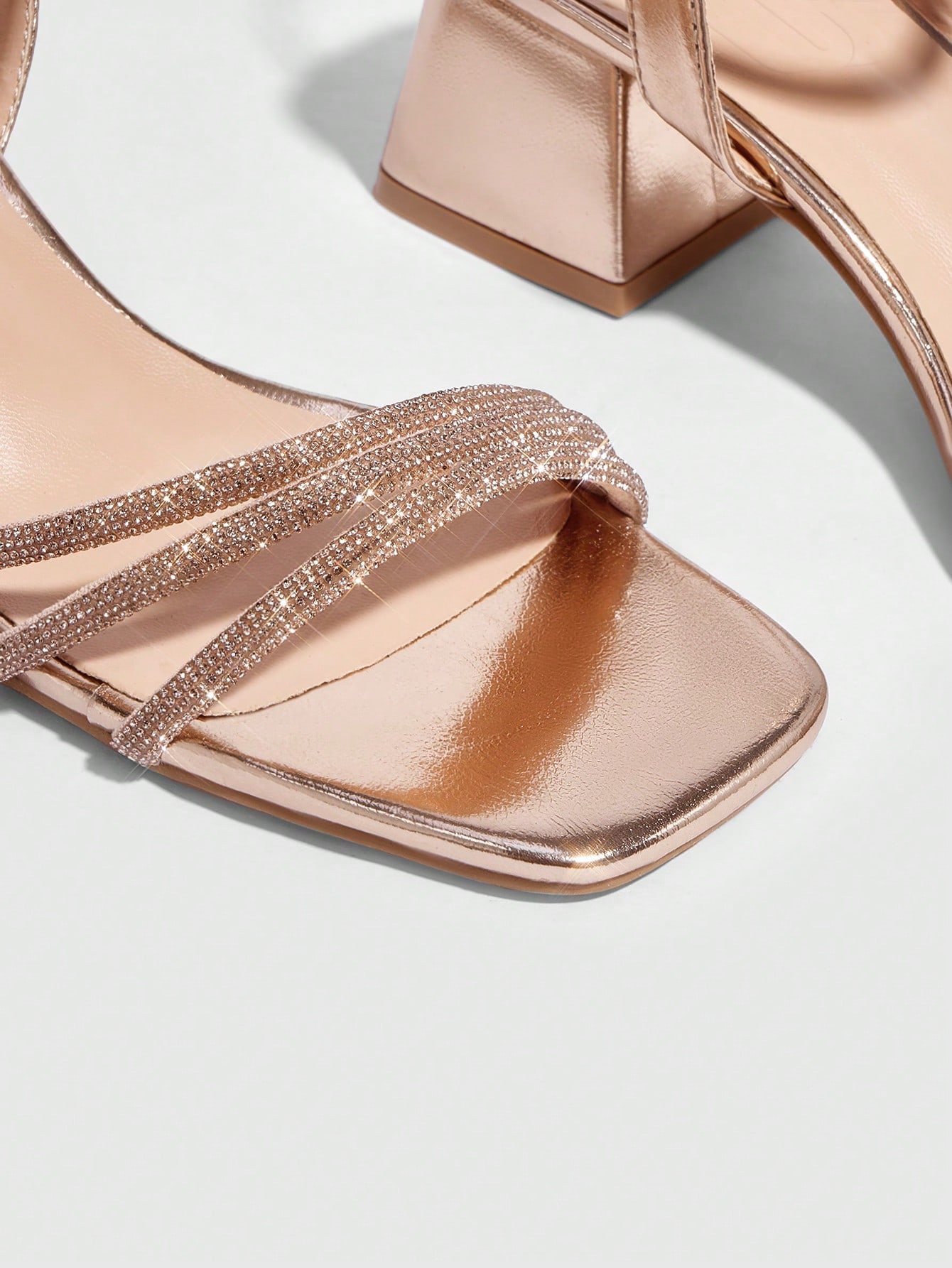 In Rose Gold Women Heeled Sandals