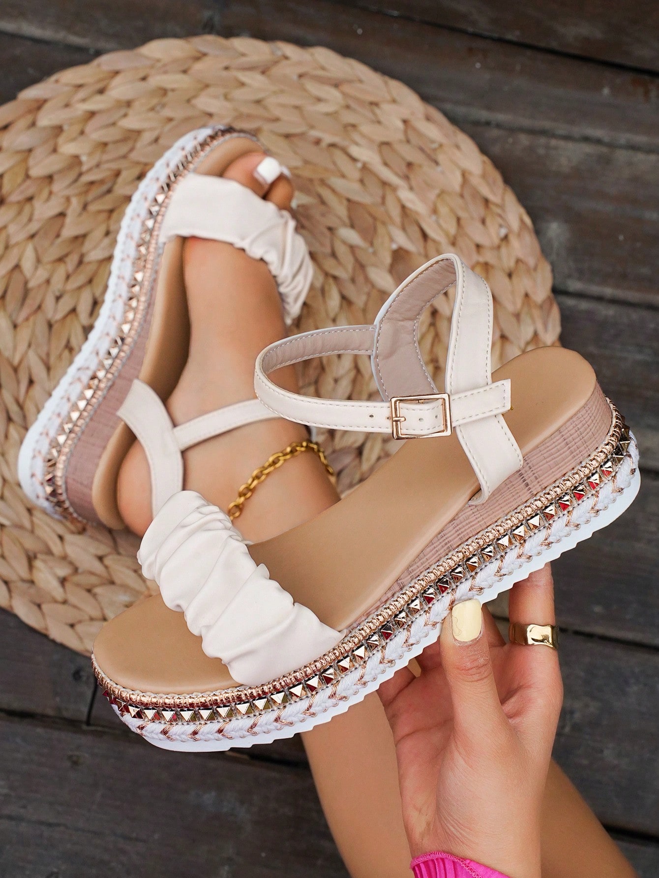 In Beige Women Platforms & Wedge Sandals