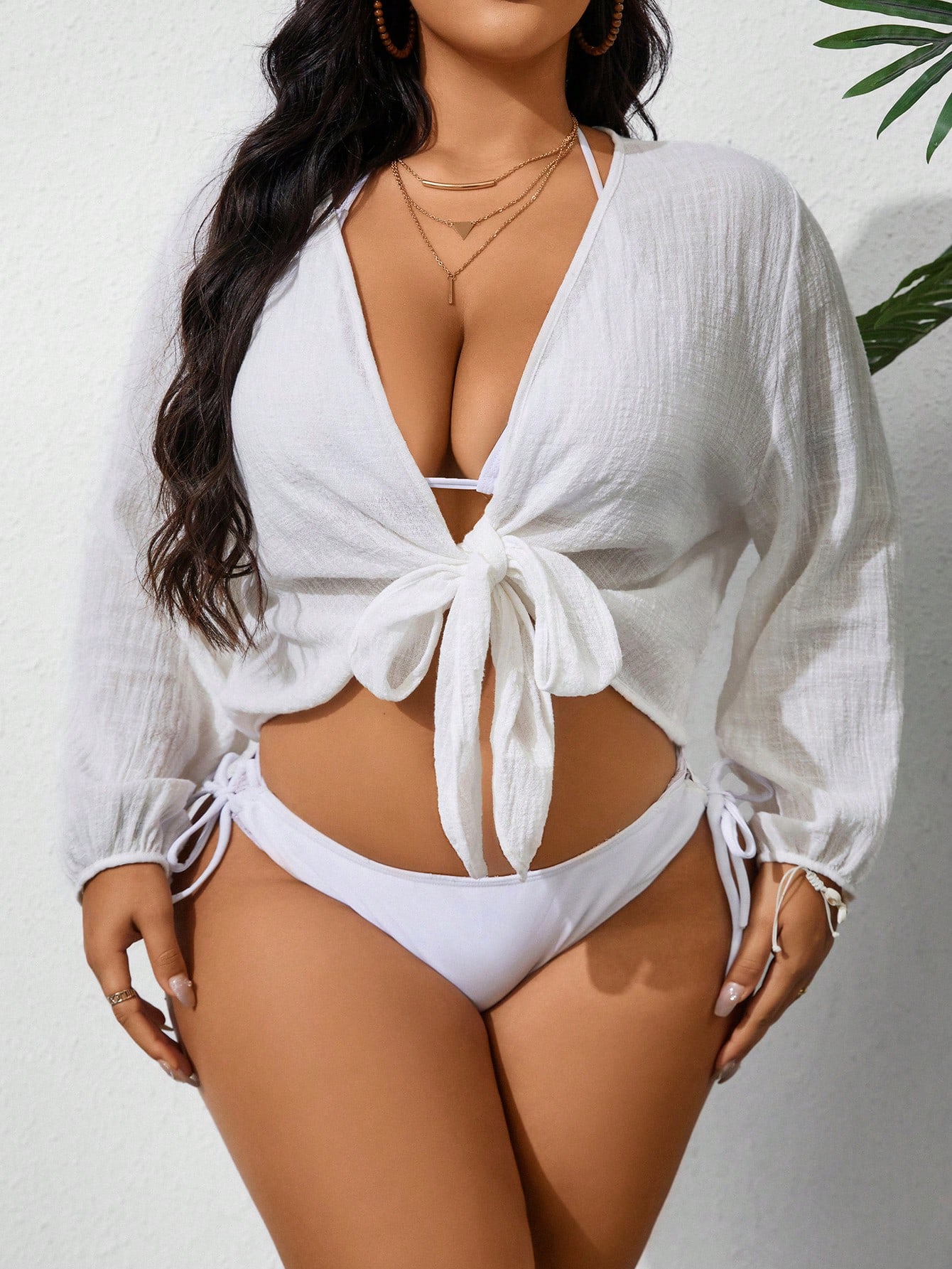 In Long Sleeve Plus Size Kimonos