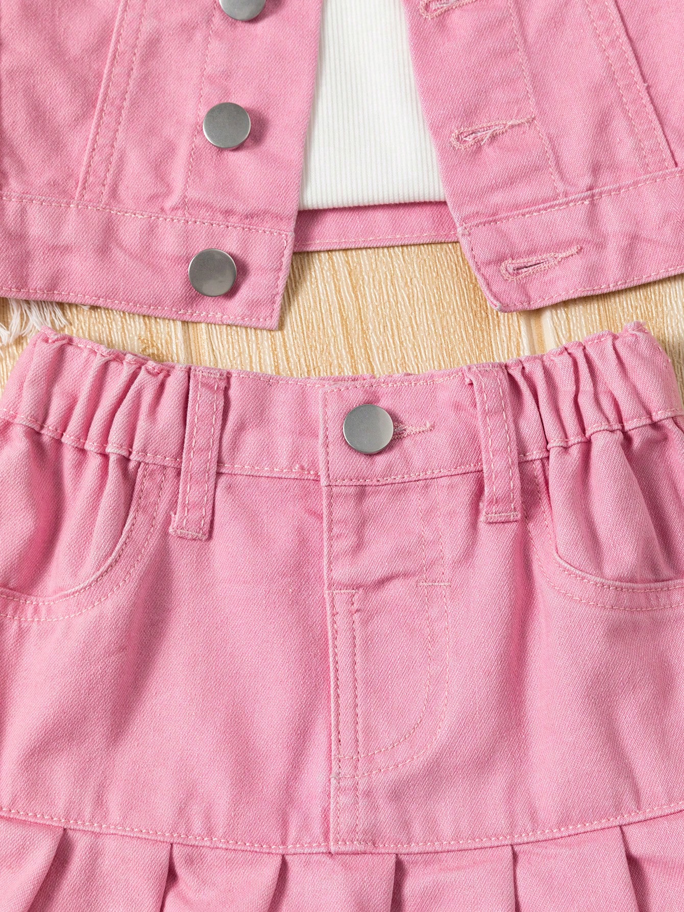 Young Girls Denim Two-piece Outfits