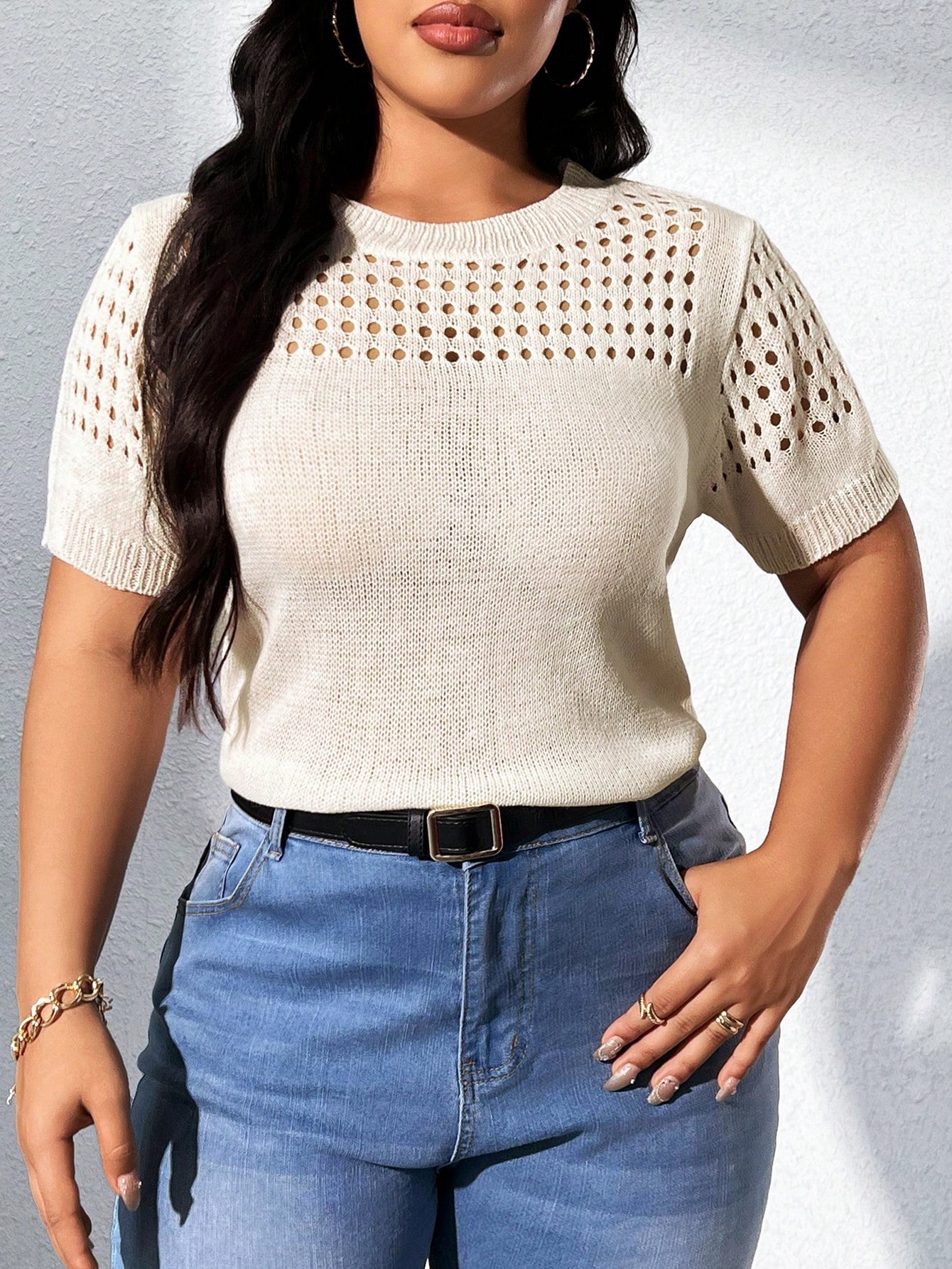 In Casual Plus Size Knit Tops