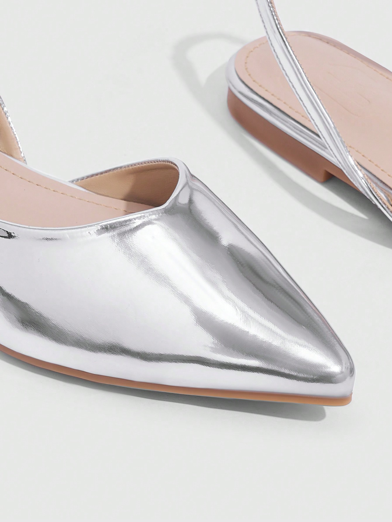 In Silver Women Flats