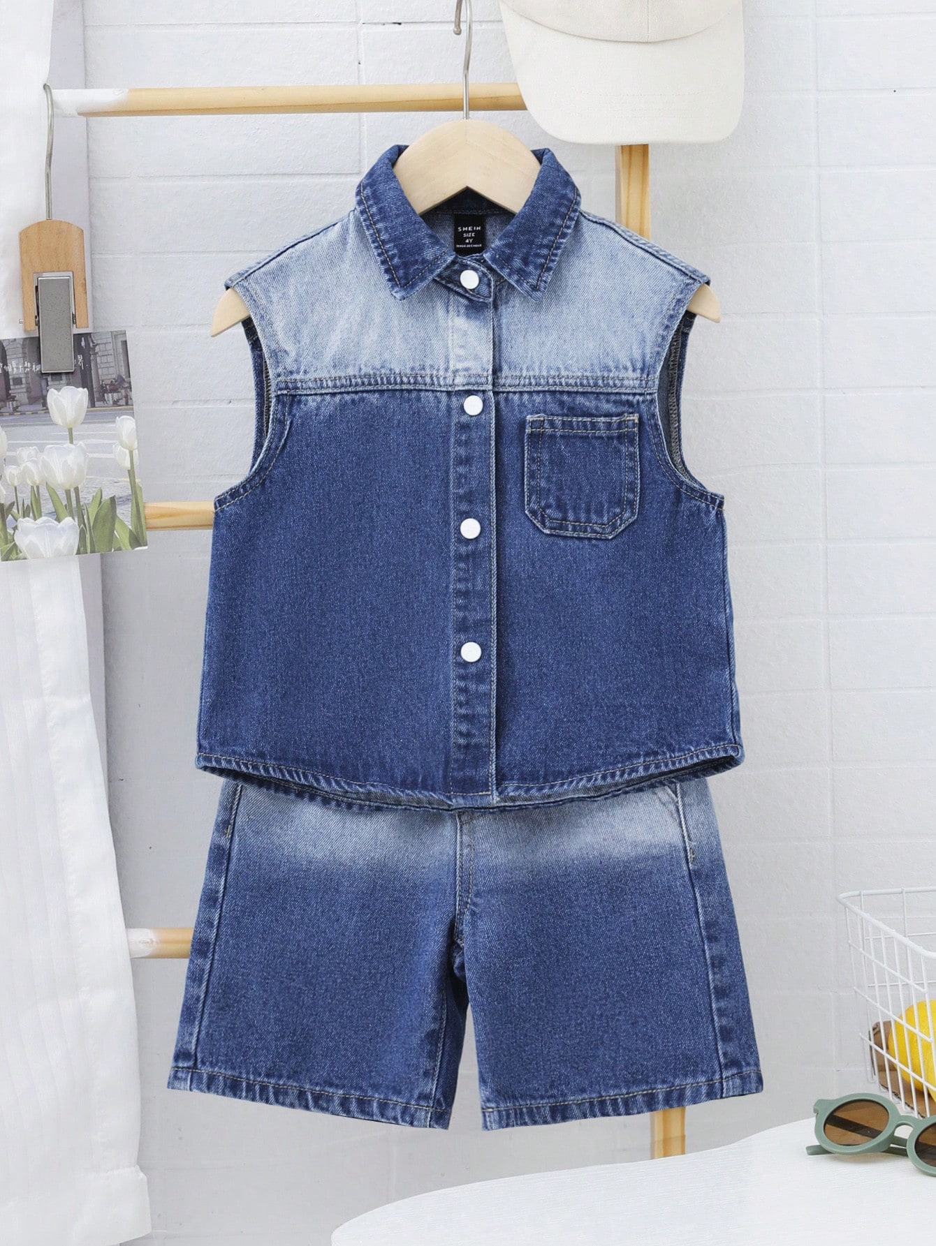 Young Boys Denim Two-piece Outfits