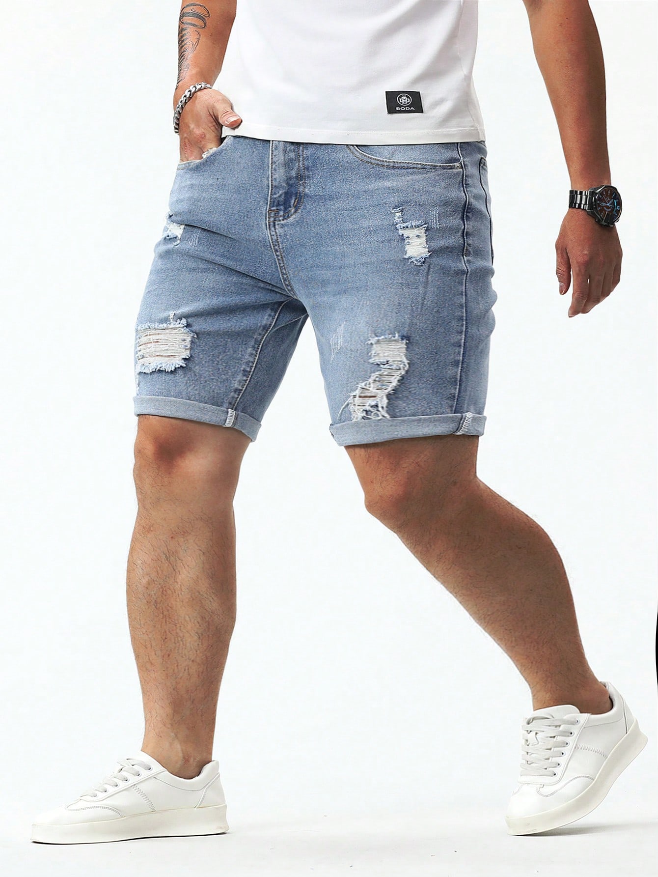 Men Plus Size Denim Shorts