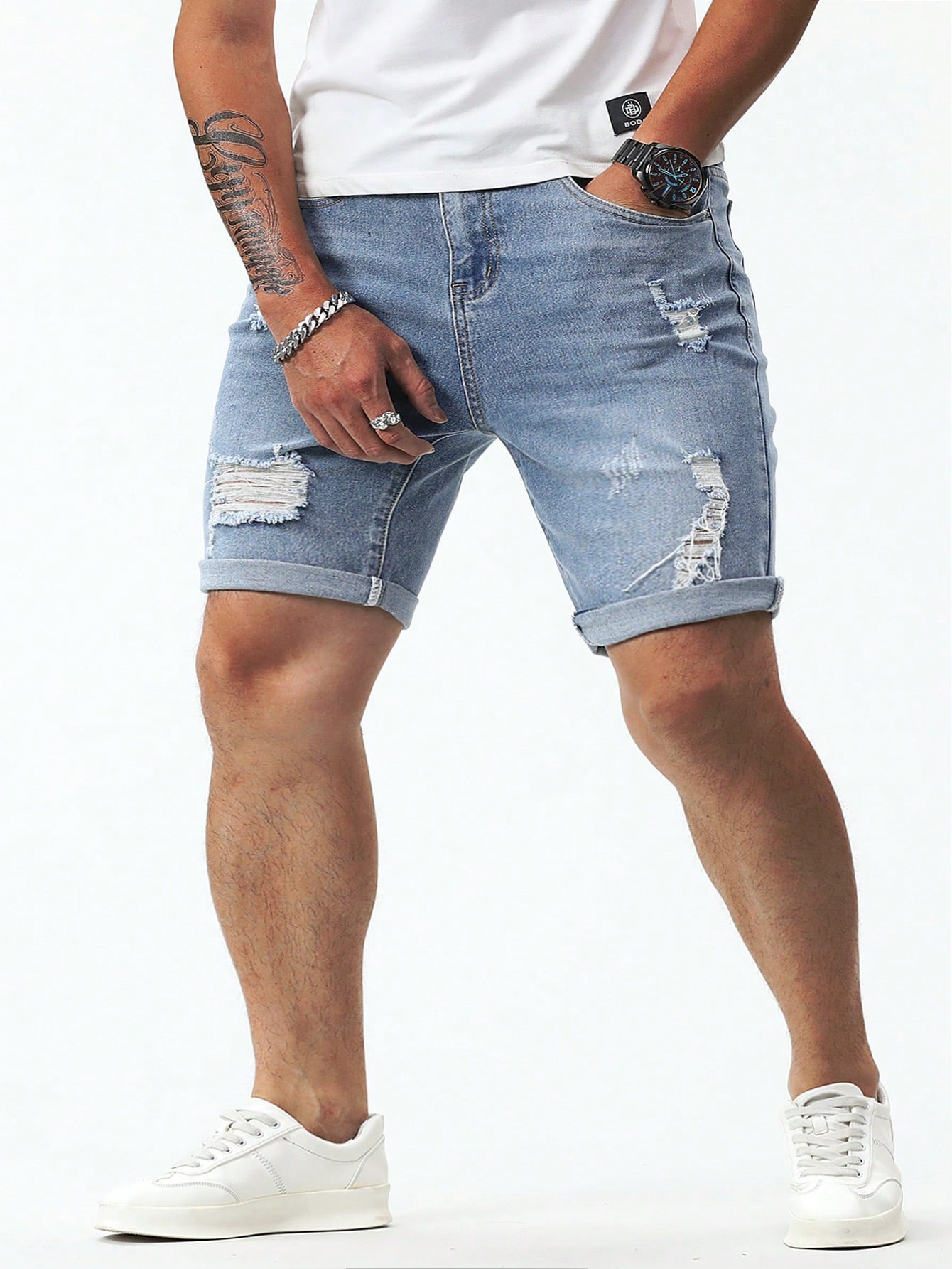 Men Plus Size Denim Shorts