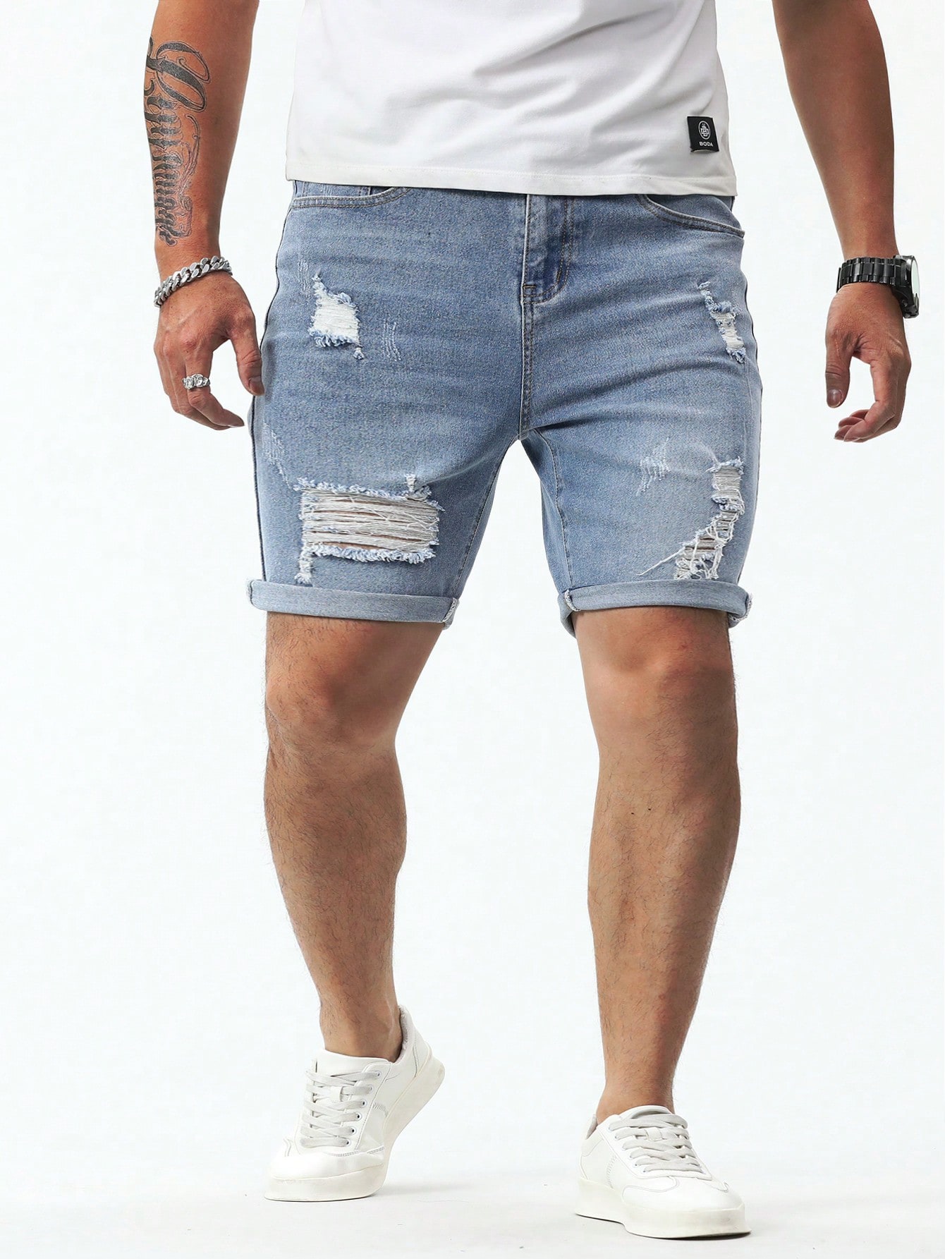 Men Plus Size Denim Shorts