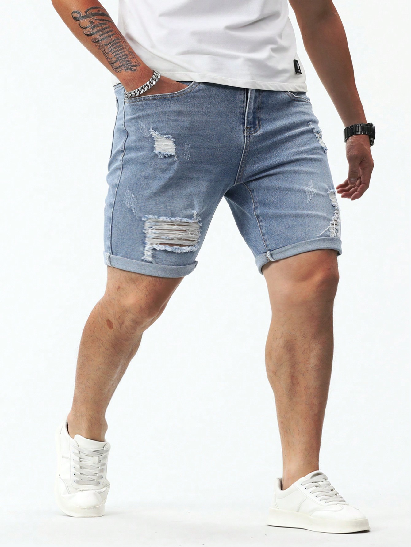 Men Plus Size Denim Shorts