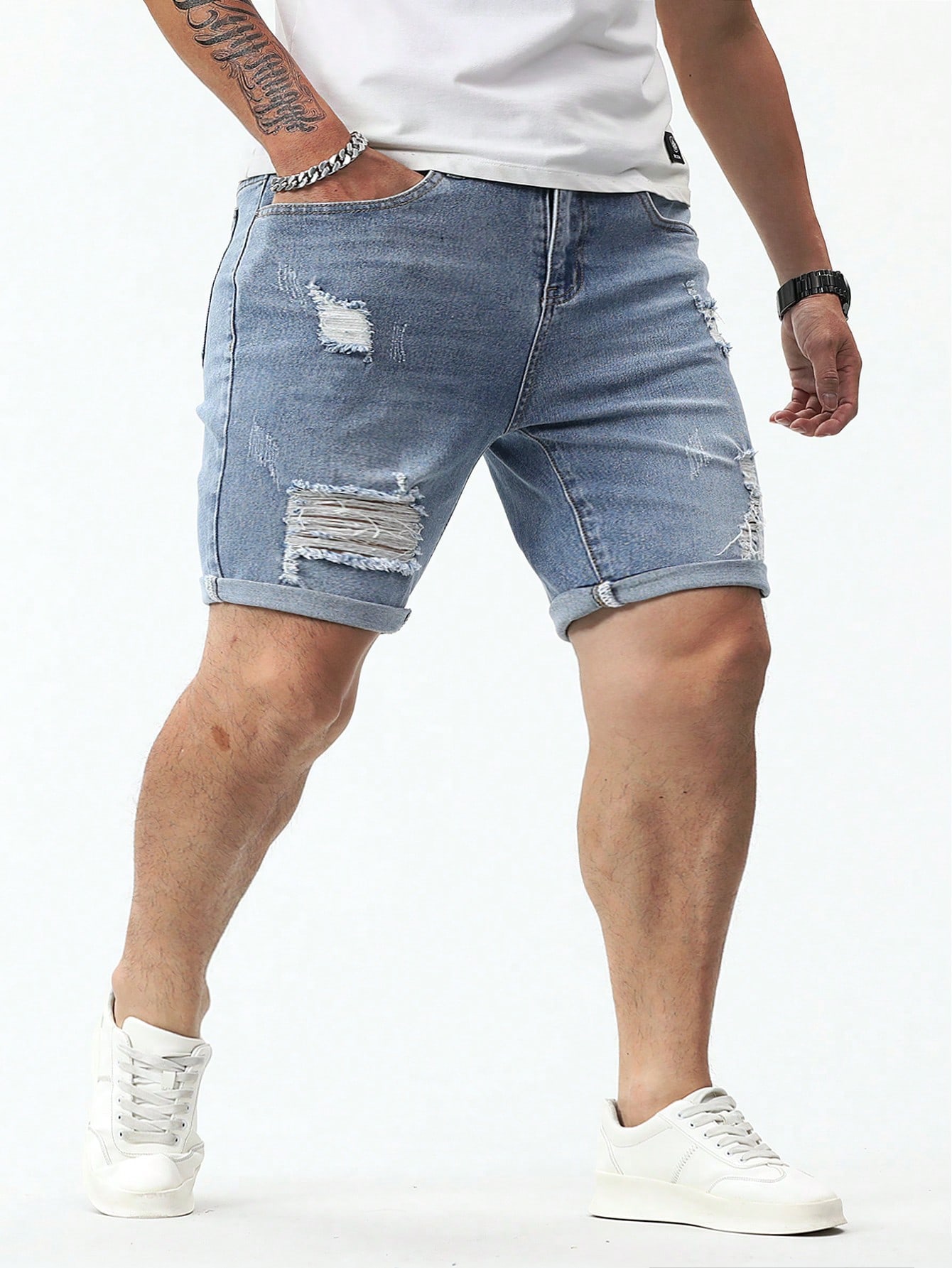 Men Plus Size Denim Shorts