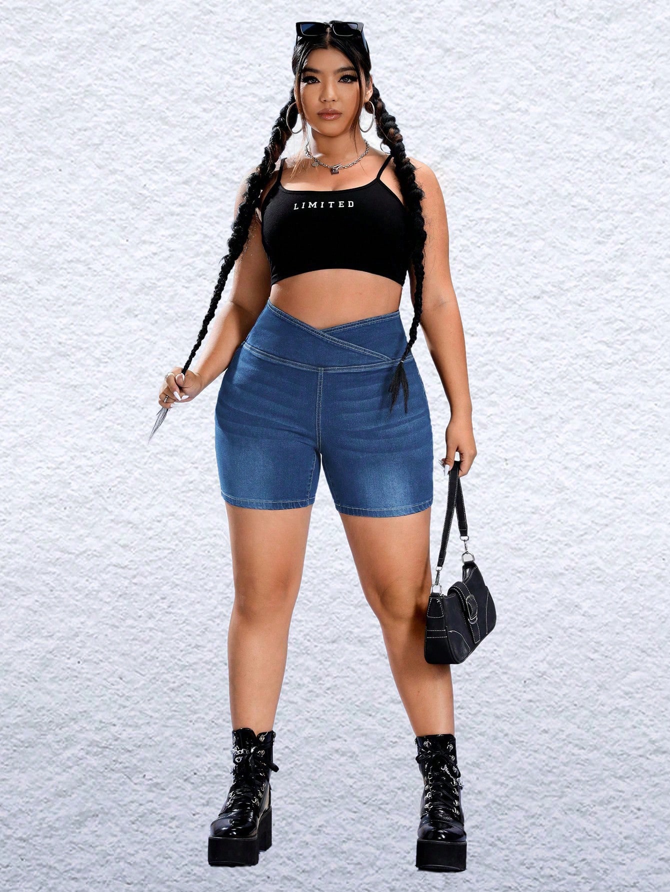 Plus Size Denim Shorts