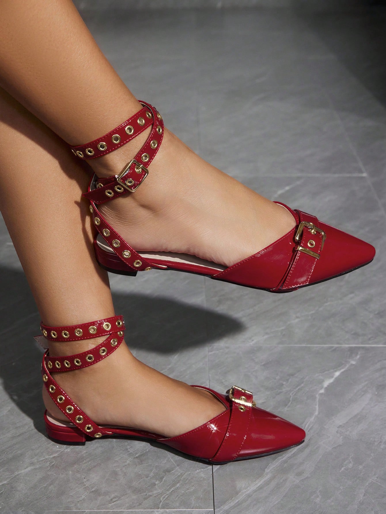 In Burgundy Women Flats