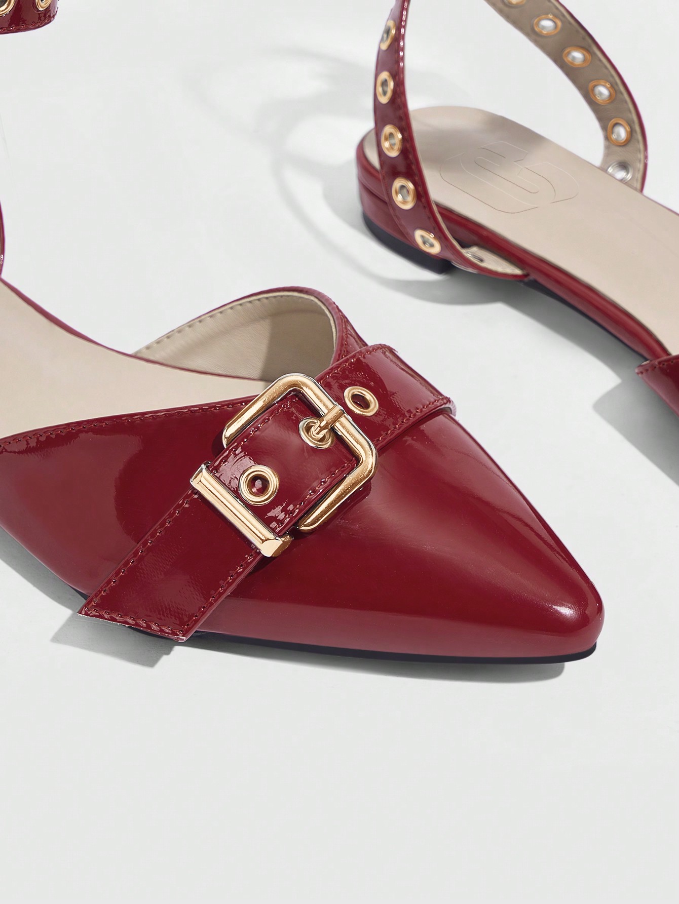 In Burgundy Women Flats