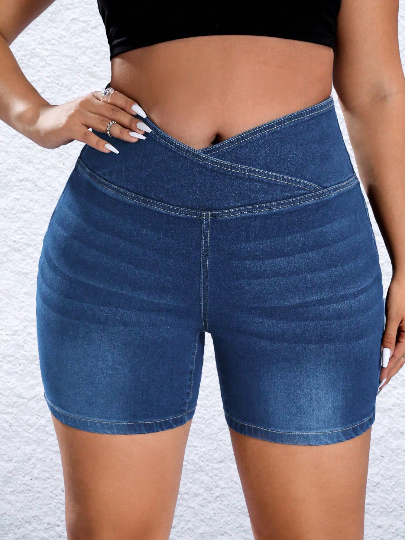 Plus Size Denim Shorts