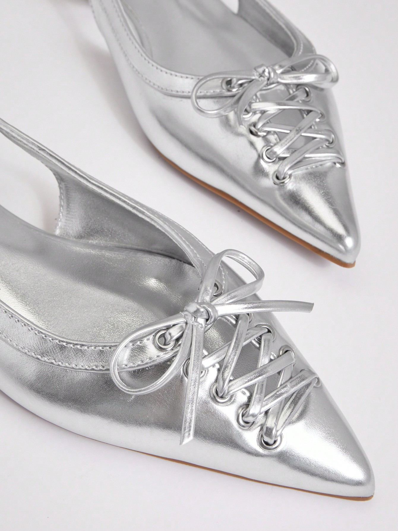 In Silver Women Flats