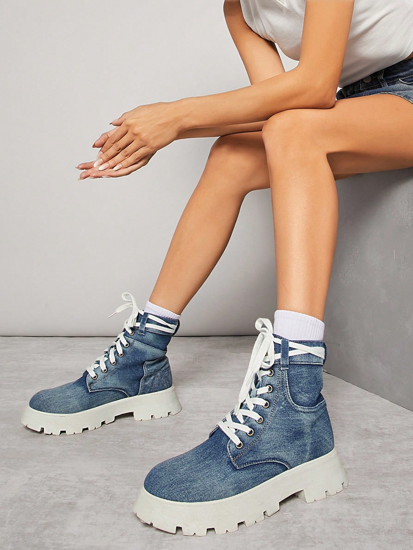 In Blue Women Fashion Boots