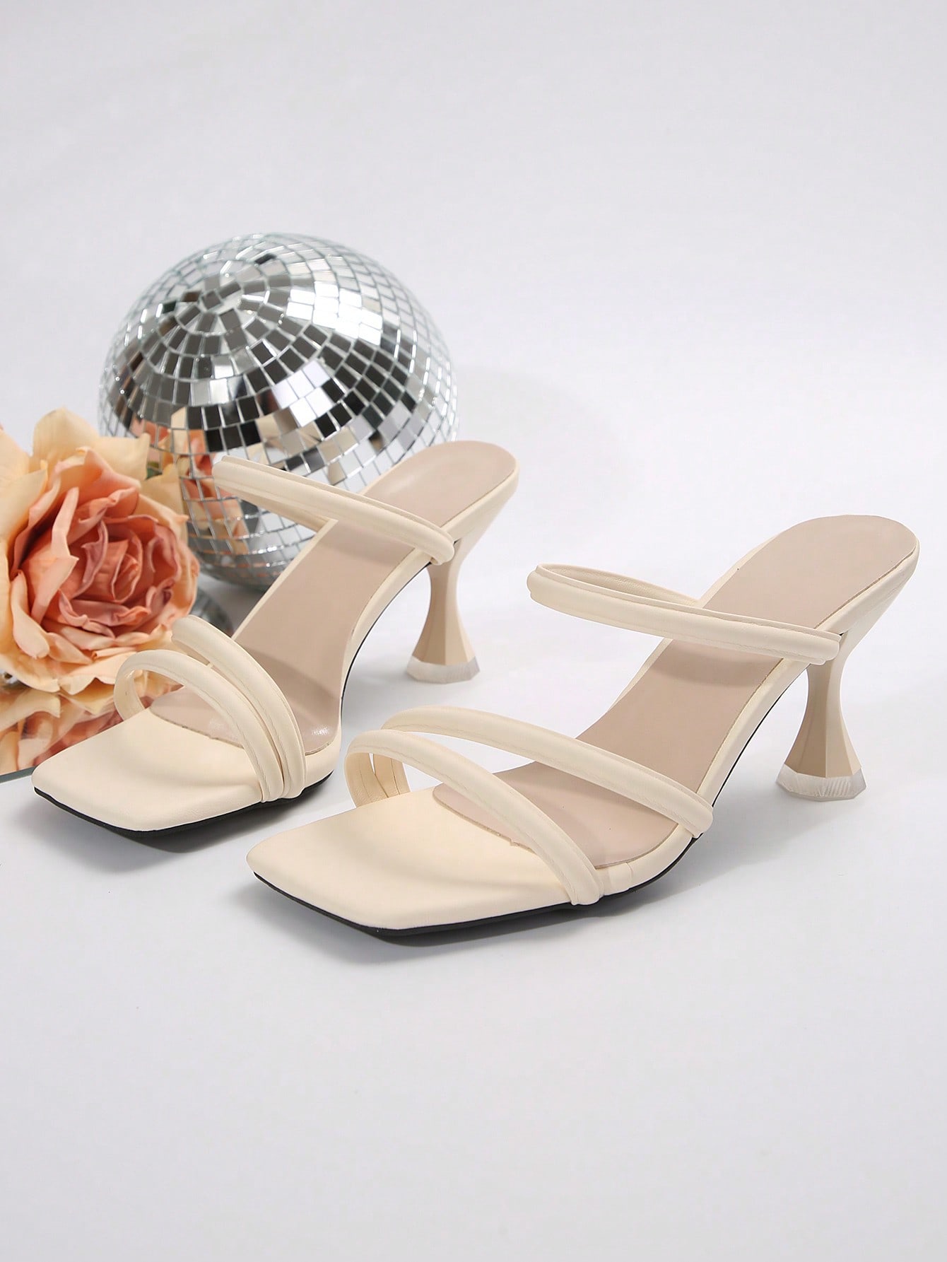 In Beige Women Heeled Sandals