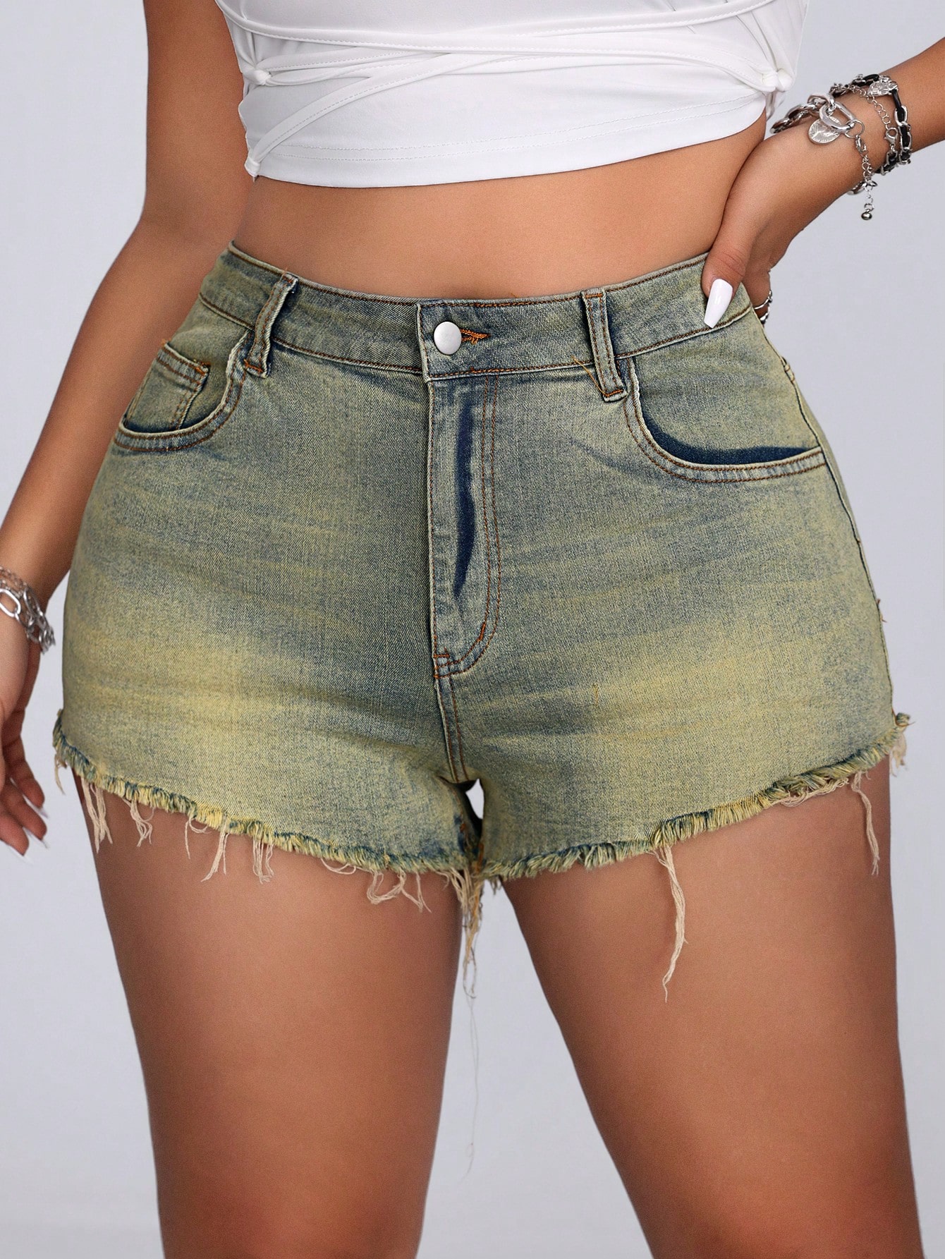 Plus Size Denim Shorts