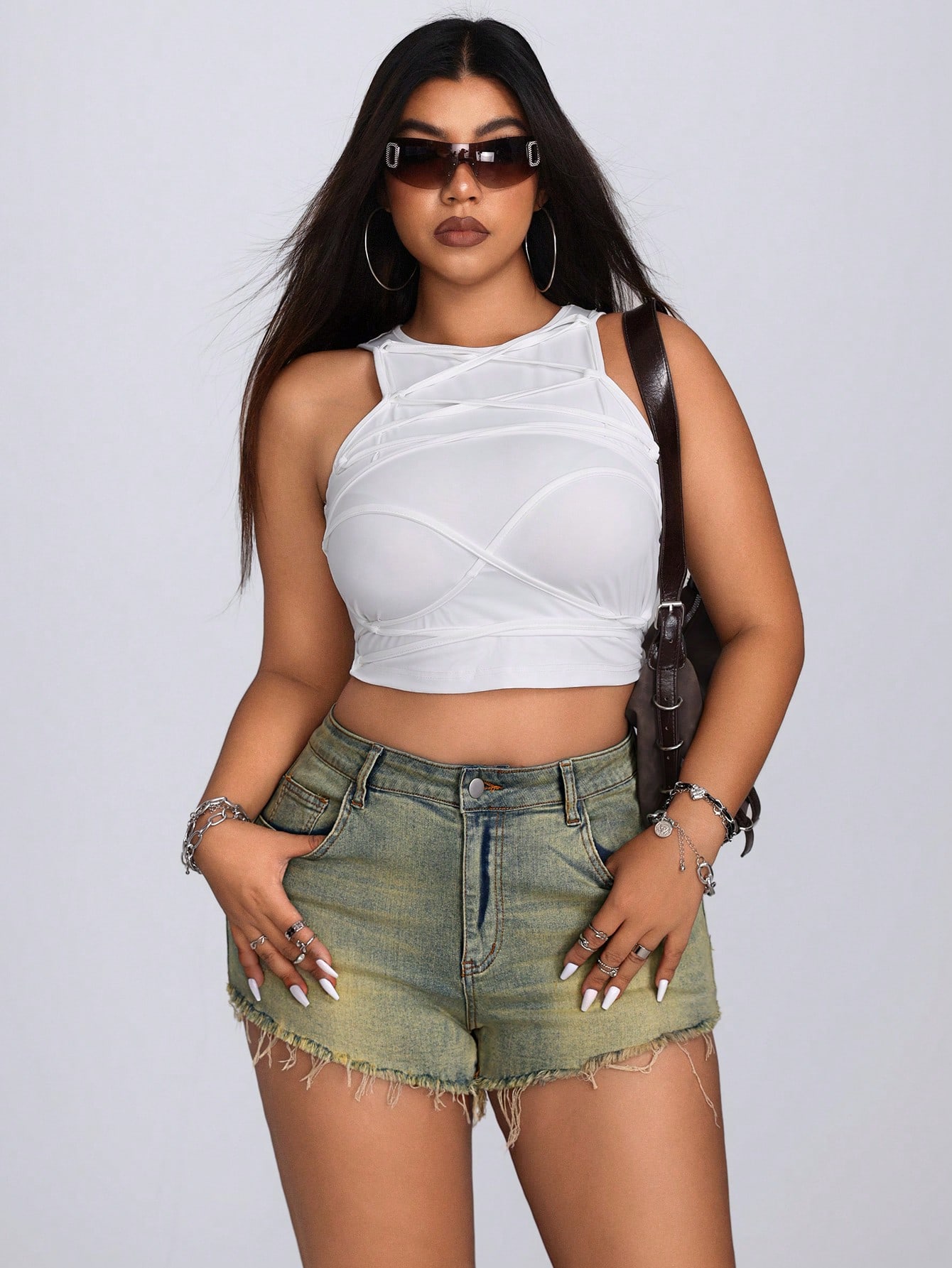 Plus Size Denim Shorts