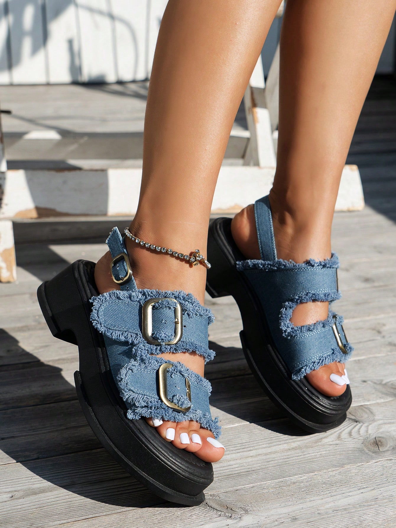 In Blue Women Platforms & Wedge Sandals