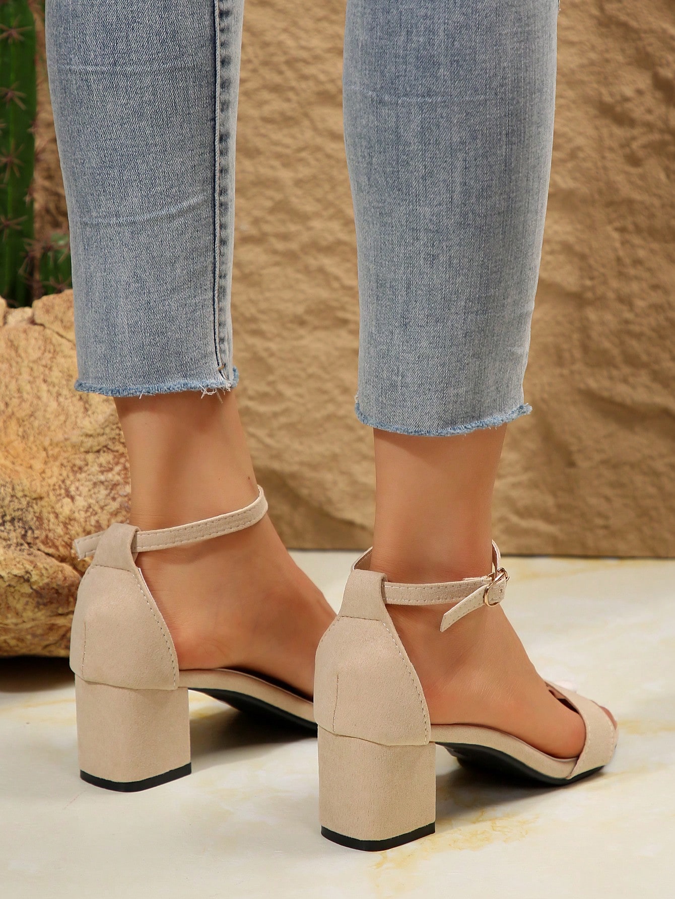 In Beige Women Heeled Sandals