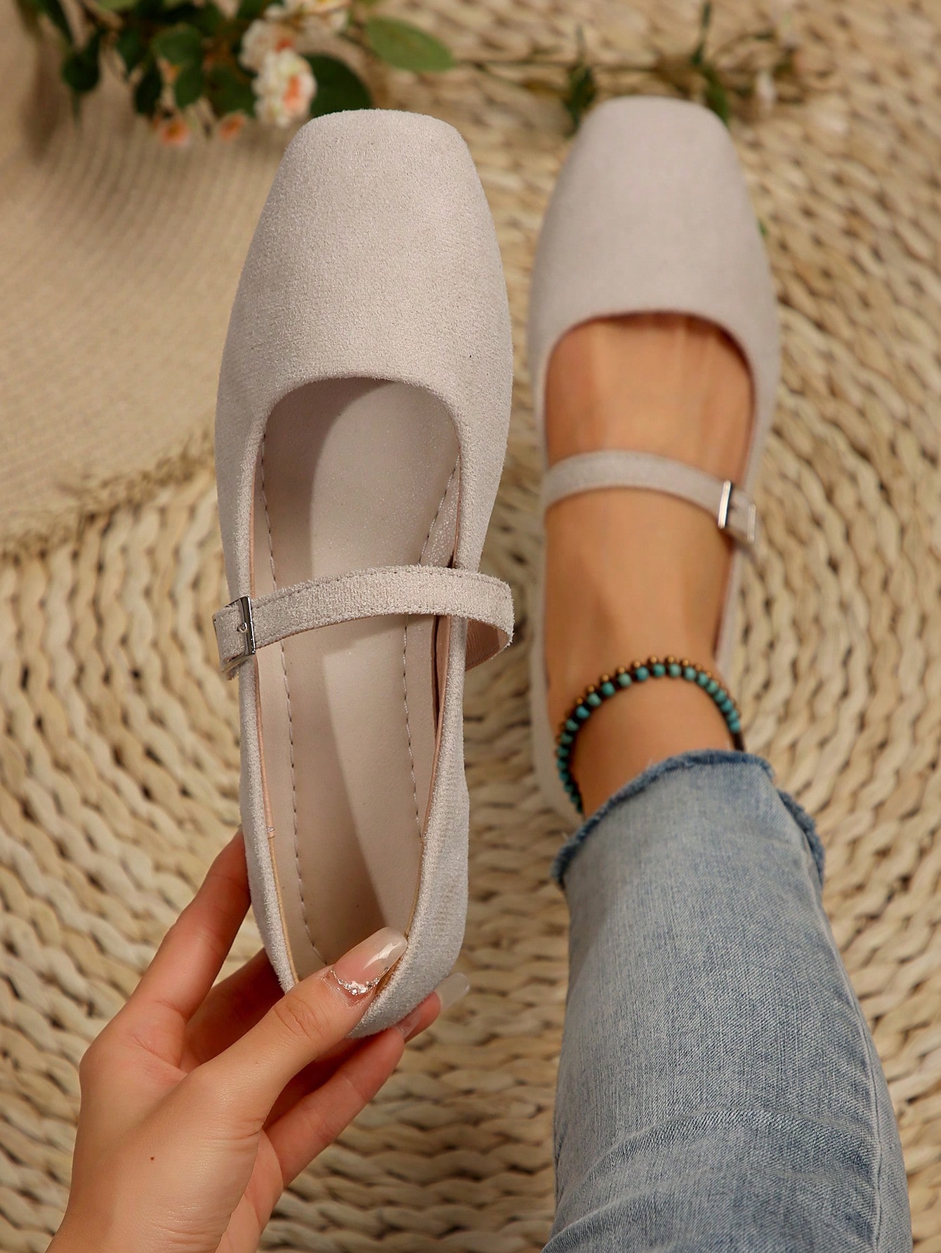 In Beige Women Flats