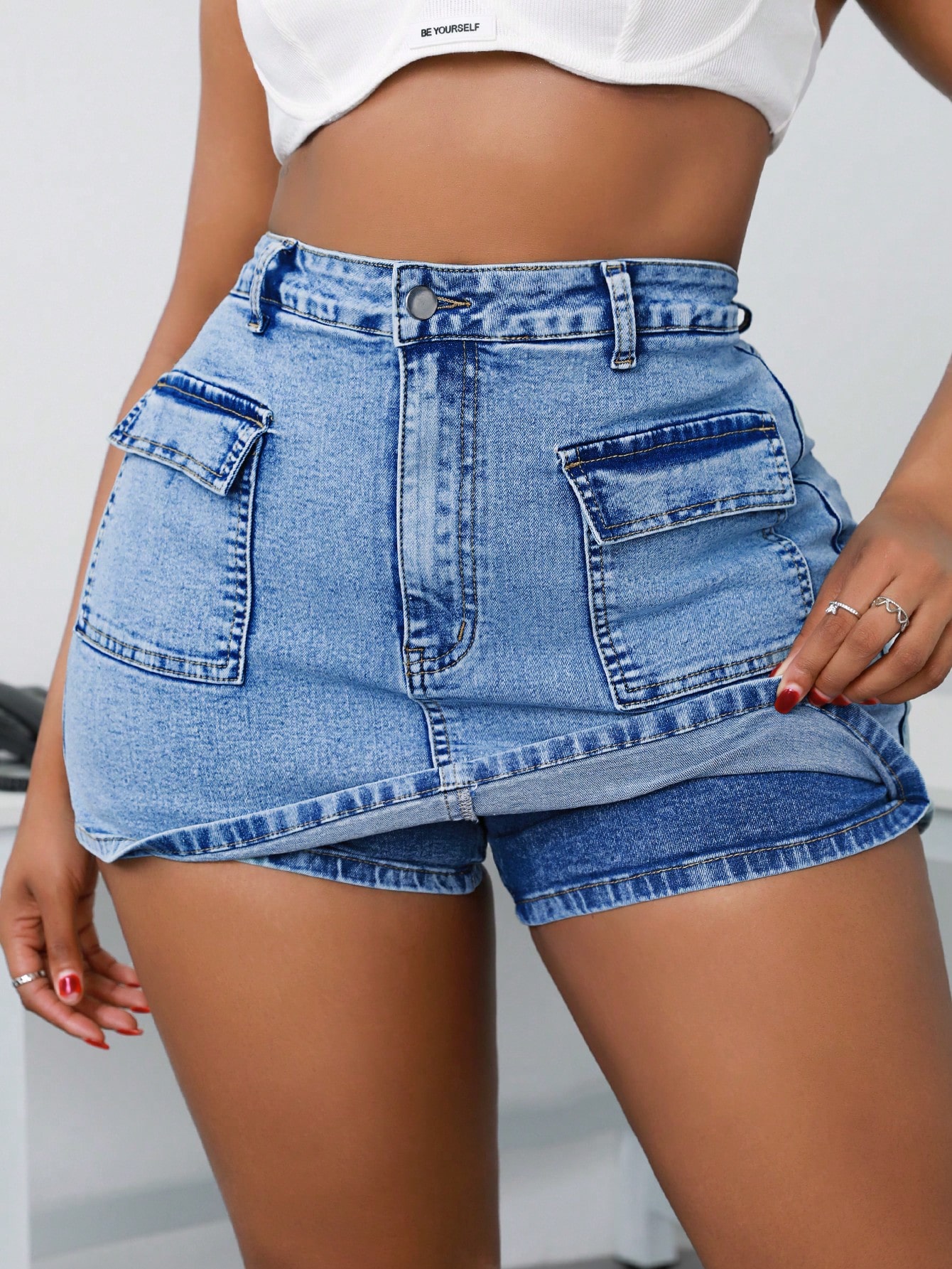 Plus Size Denim Shorts