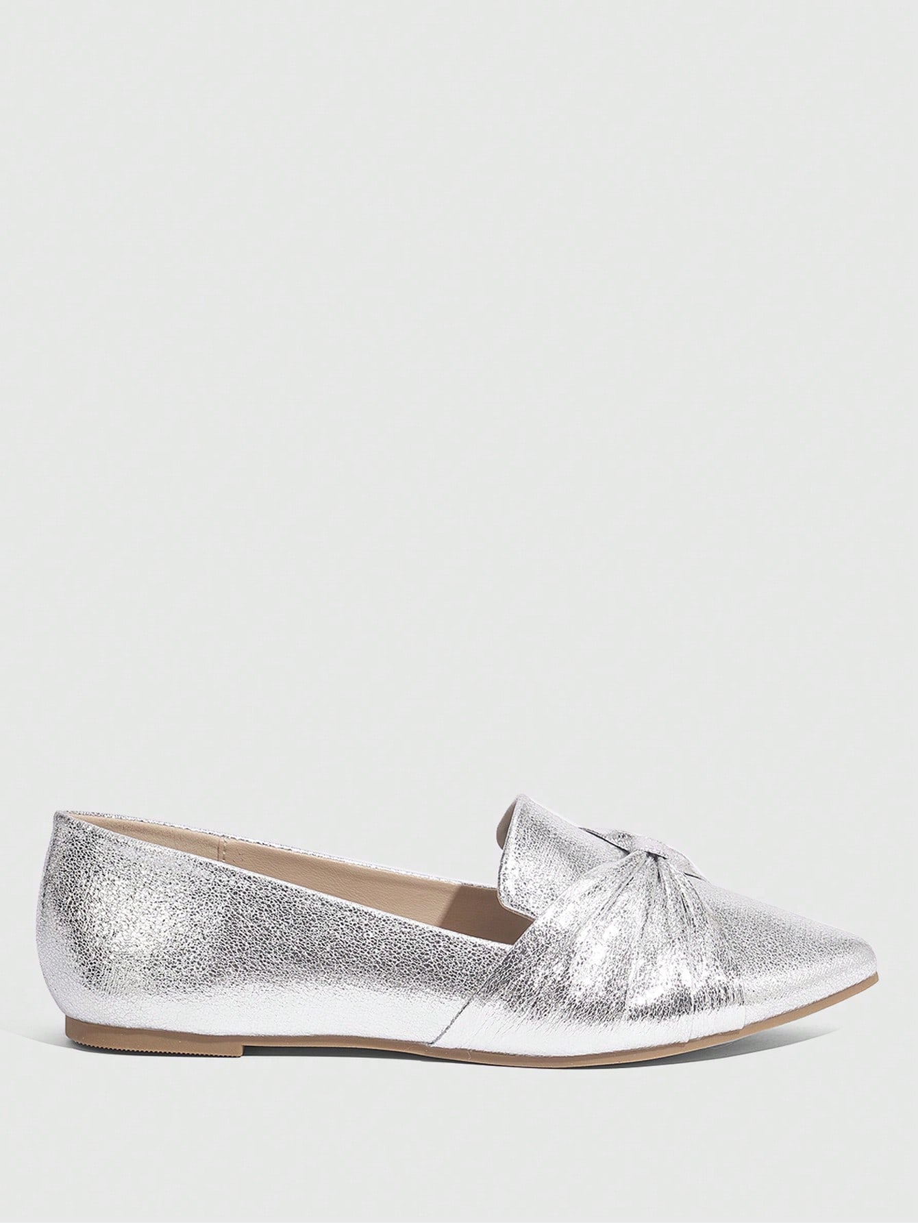 In Silver Women Flats