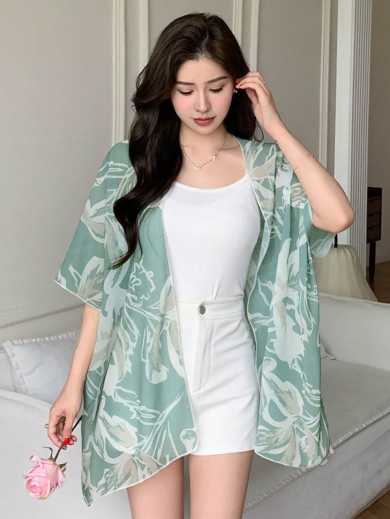 In Short Sleeve Women Kimonos