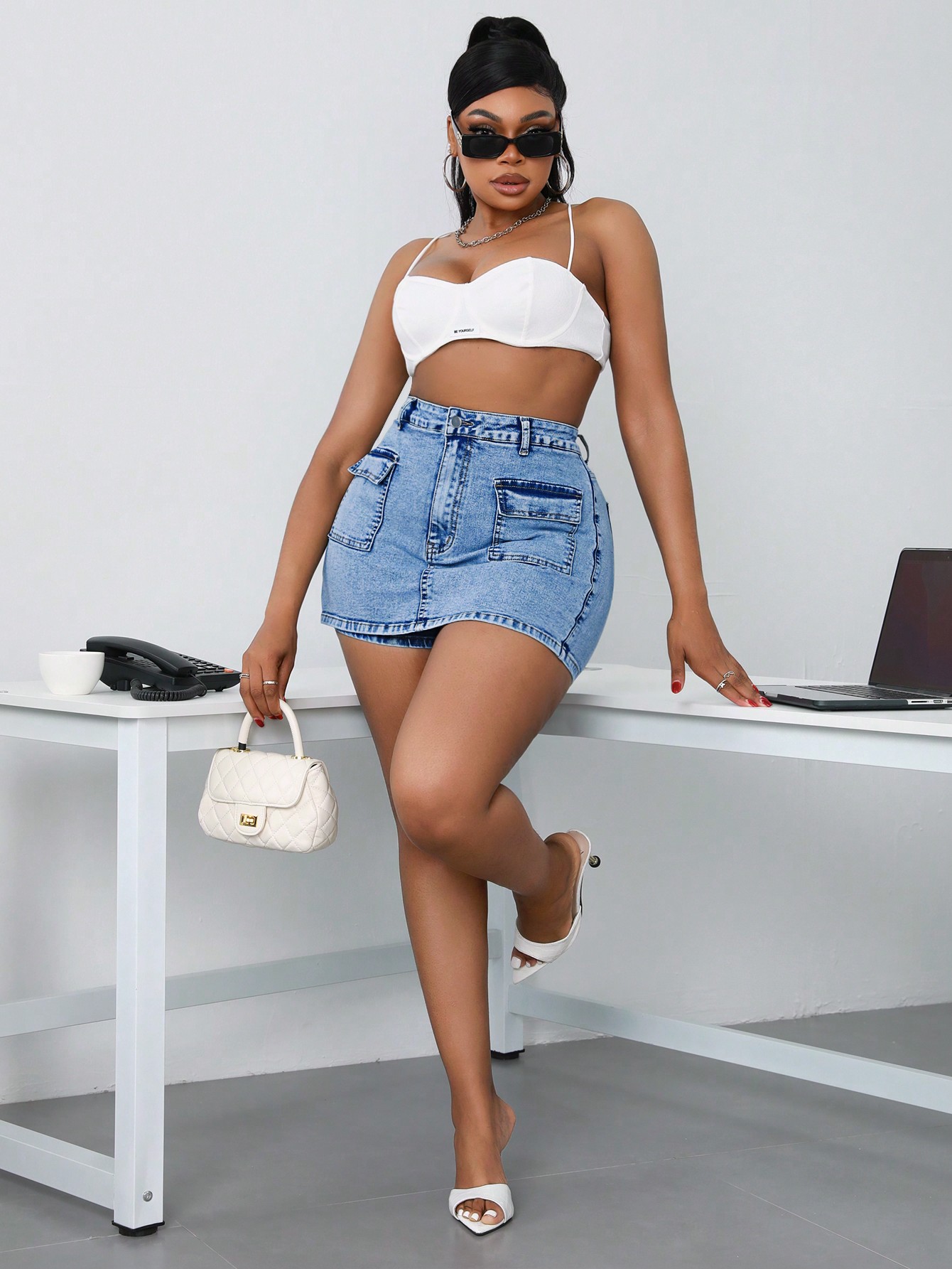 Plus Size Denim Shorts