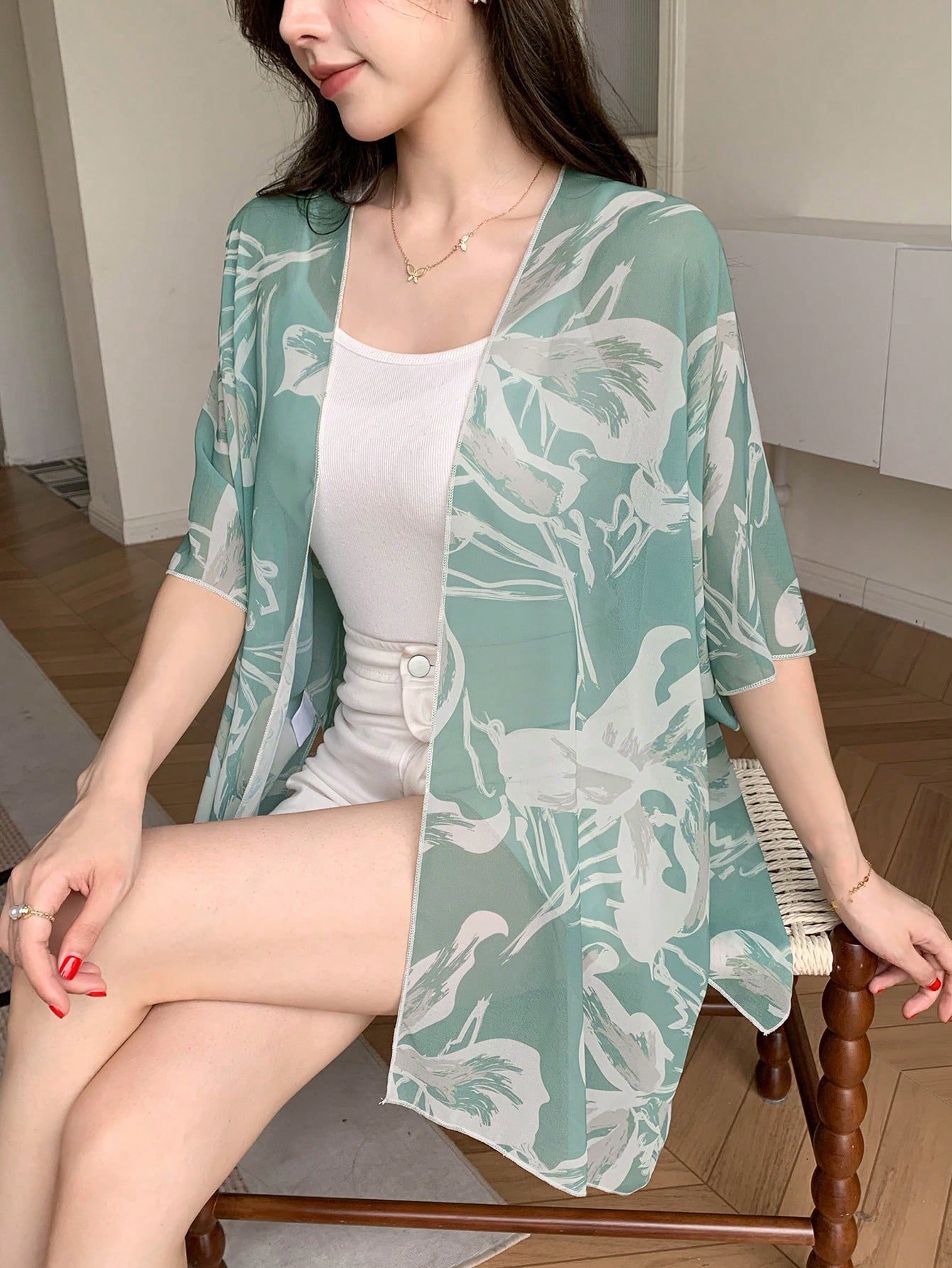 In Short Sleeve Women Kimonos