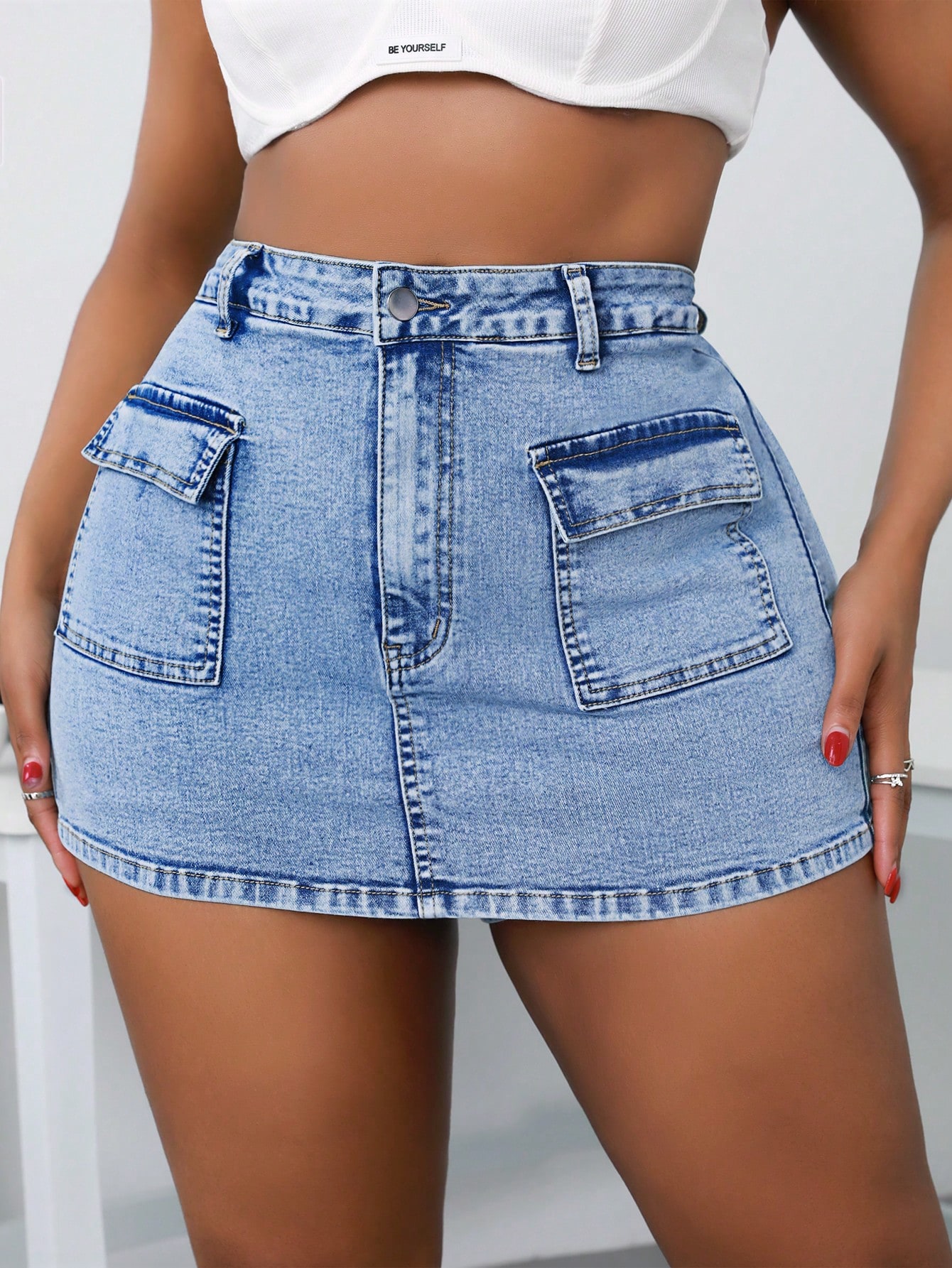 Plus Size Denim Shorts