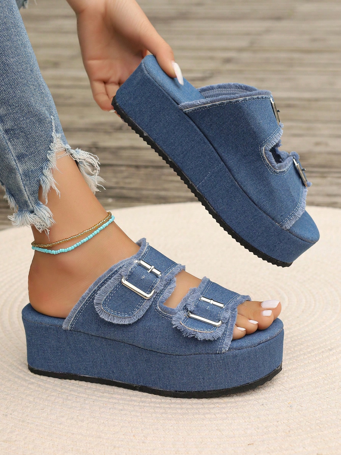 In Blue Women Platforms & Wedge Sandals