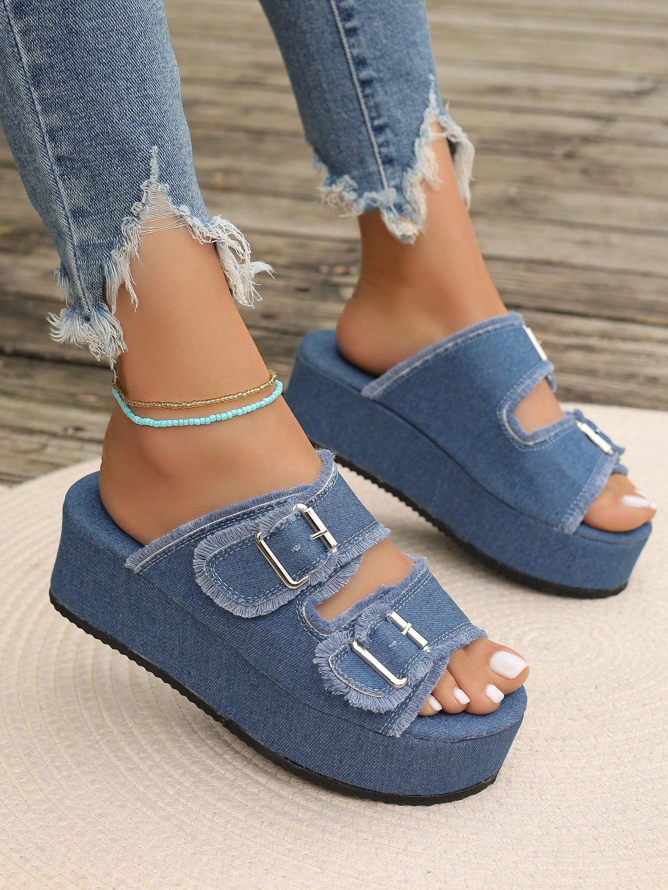 In Blue Women Platforms & Wedge Sandals