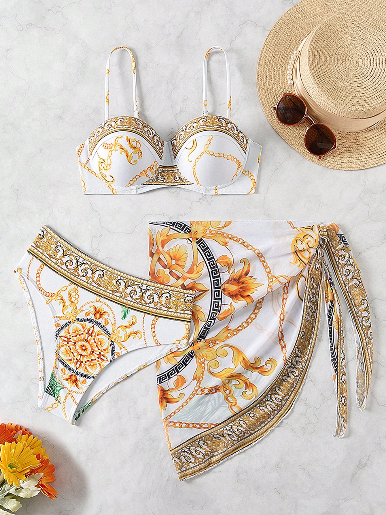 In White Women Bikini Sets