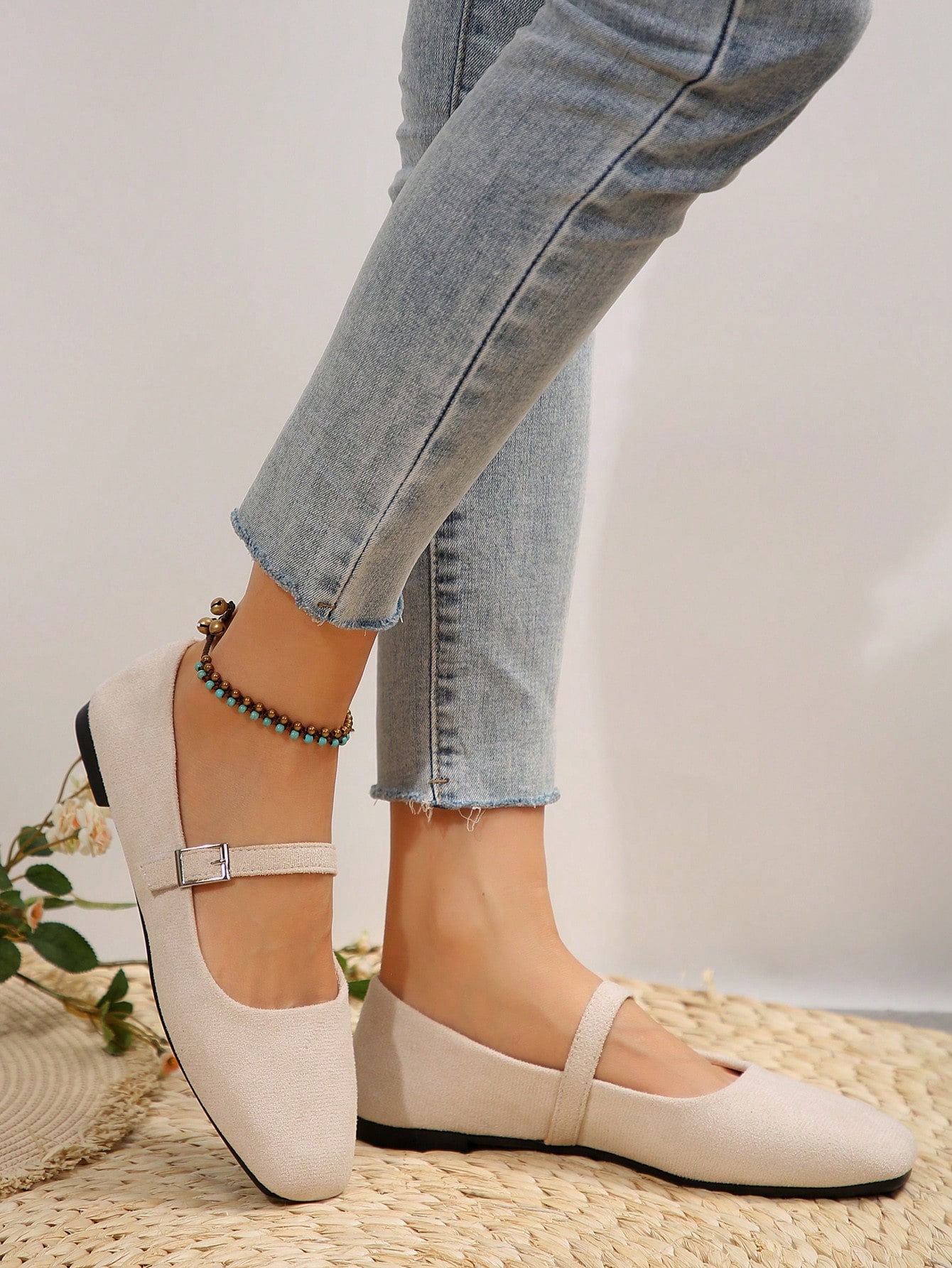 In Beige Women Flats