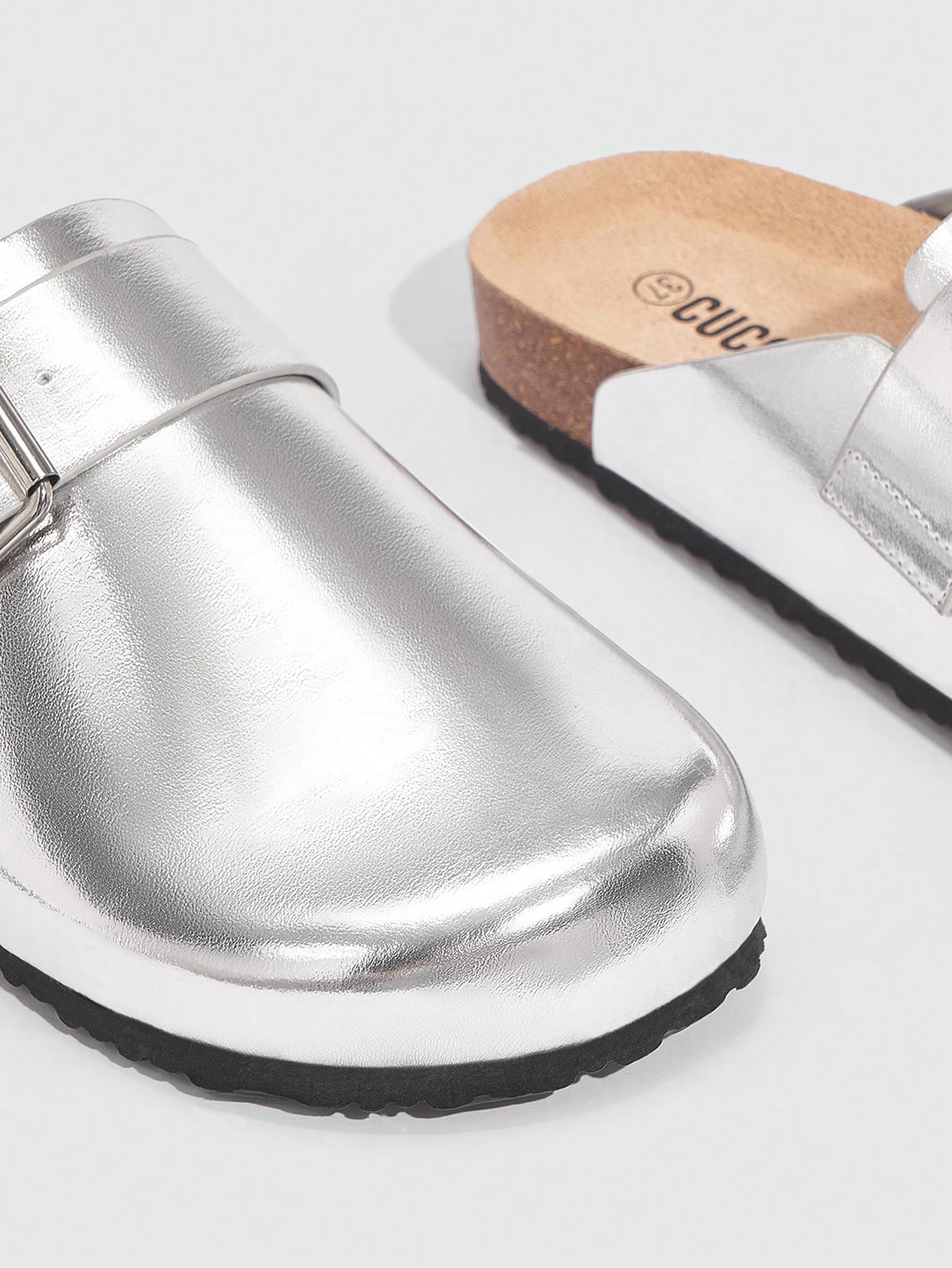 In Silver Women Flats