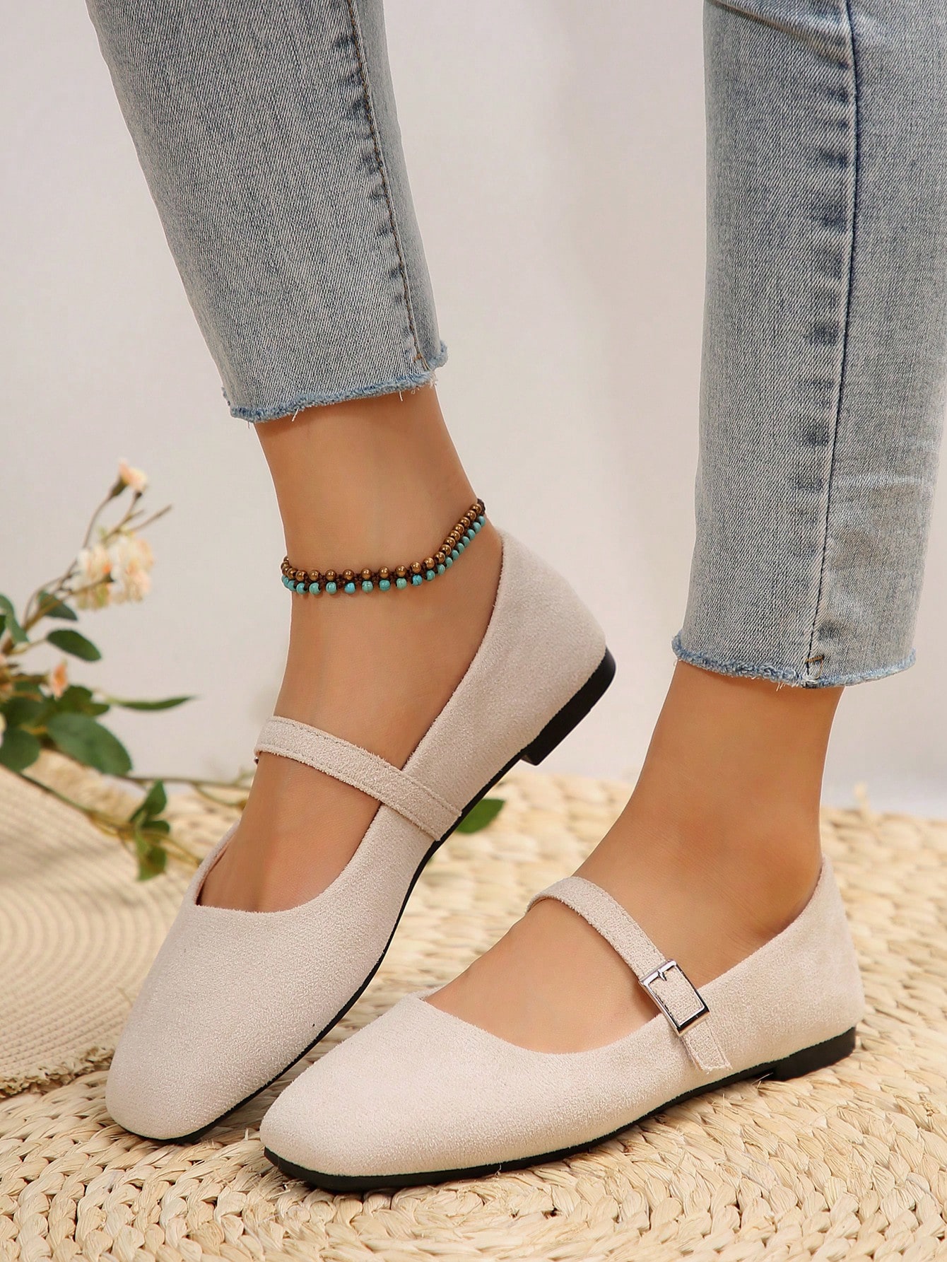 In Beige Women Flats