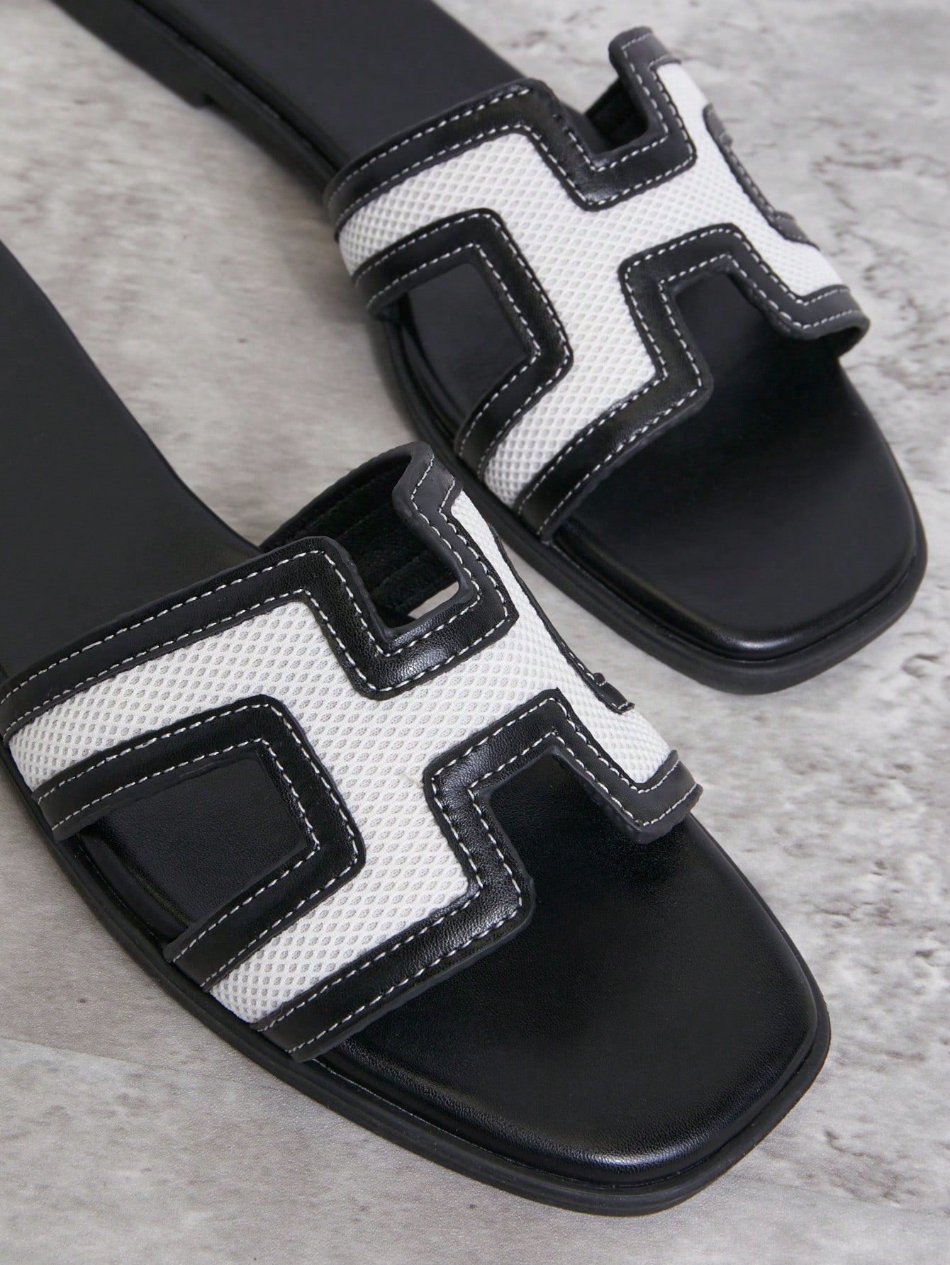 In Black and White Women Sandals