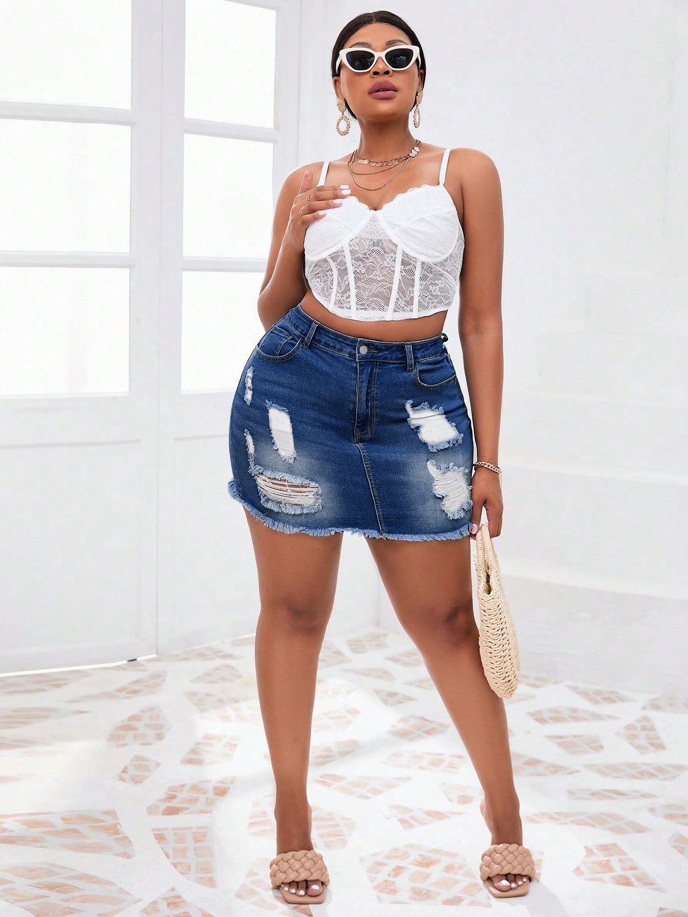 Plus Size Denim Skirts