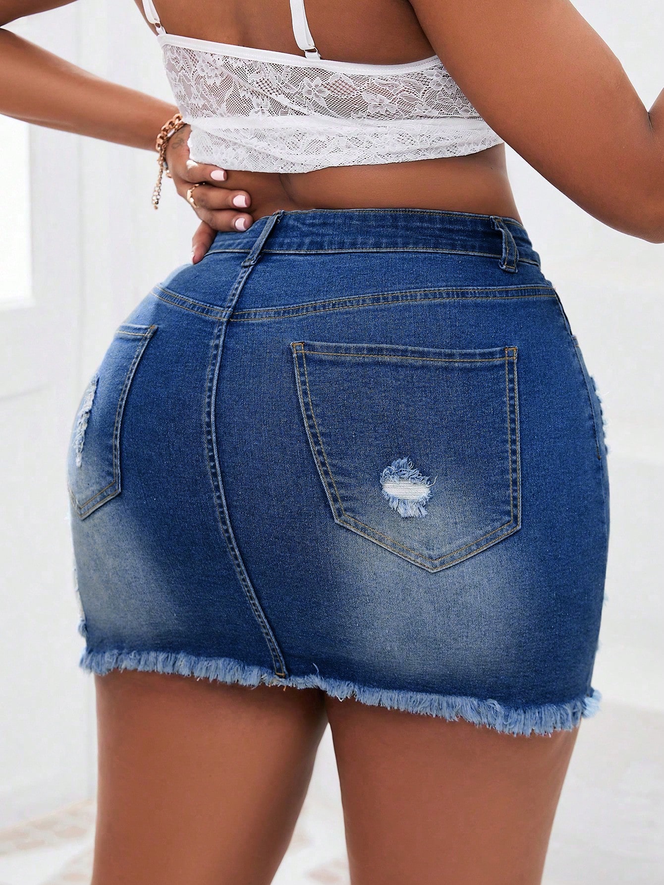 Plus Size Denim Skirts