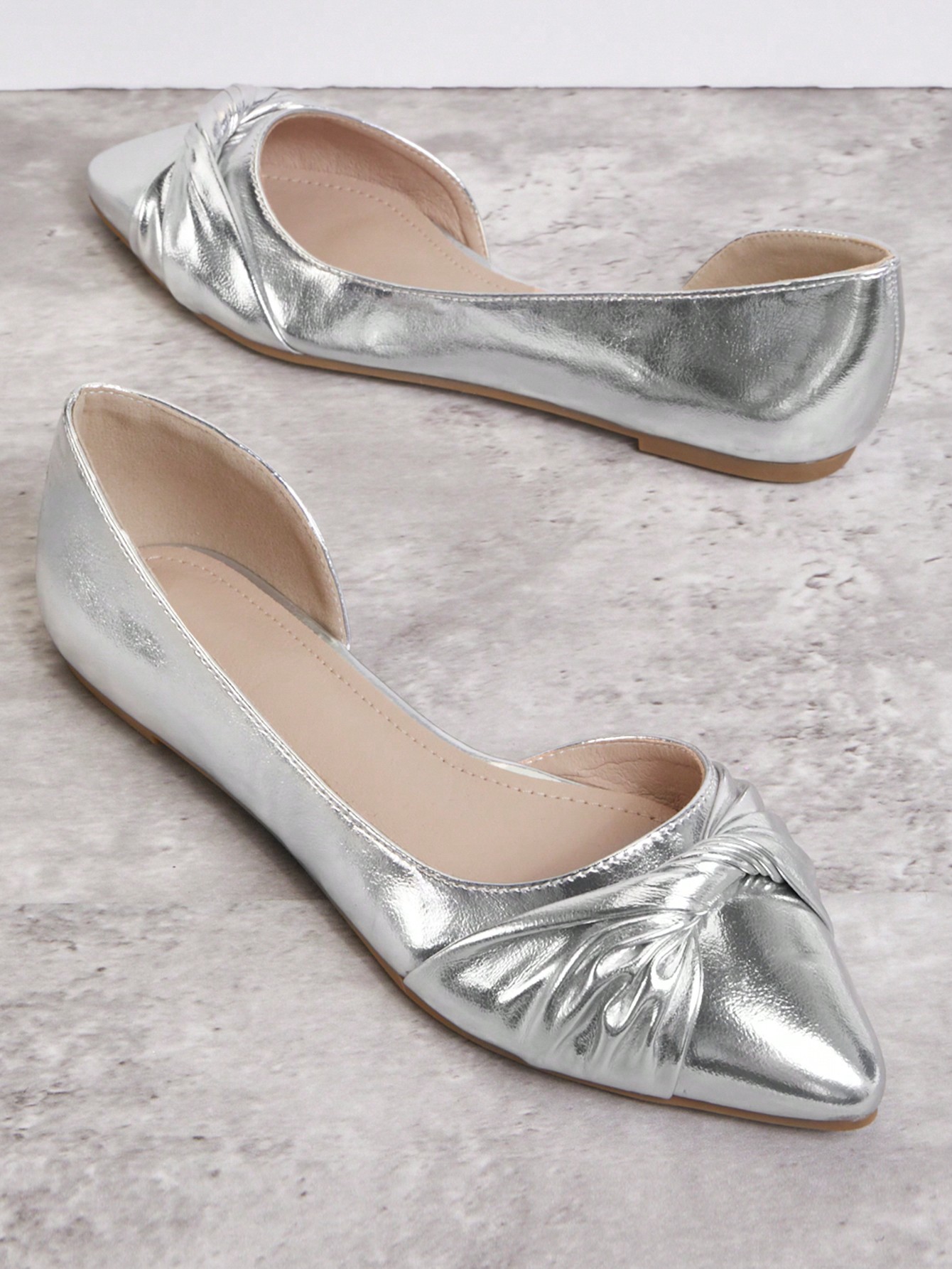 In Silver Women Flats