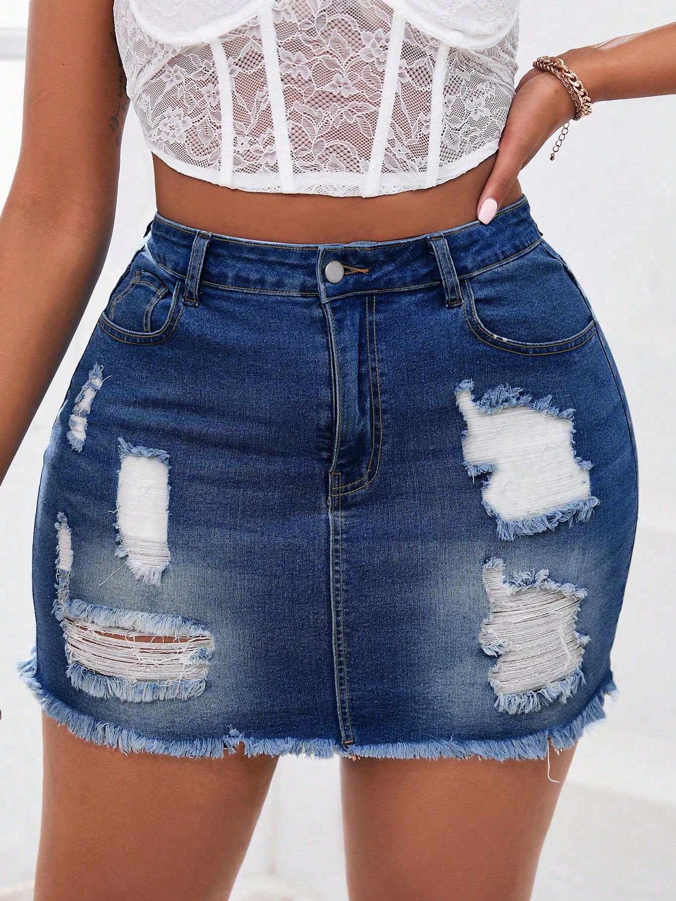 Plus Size Denim Skirts