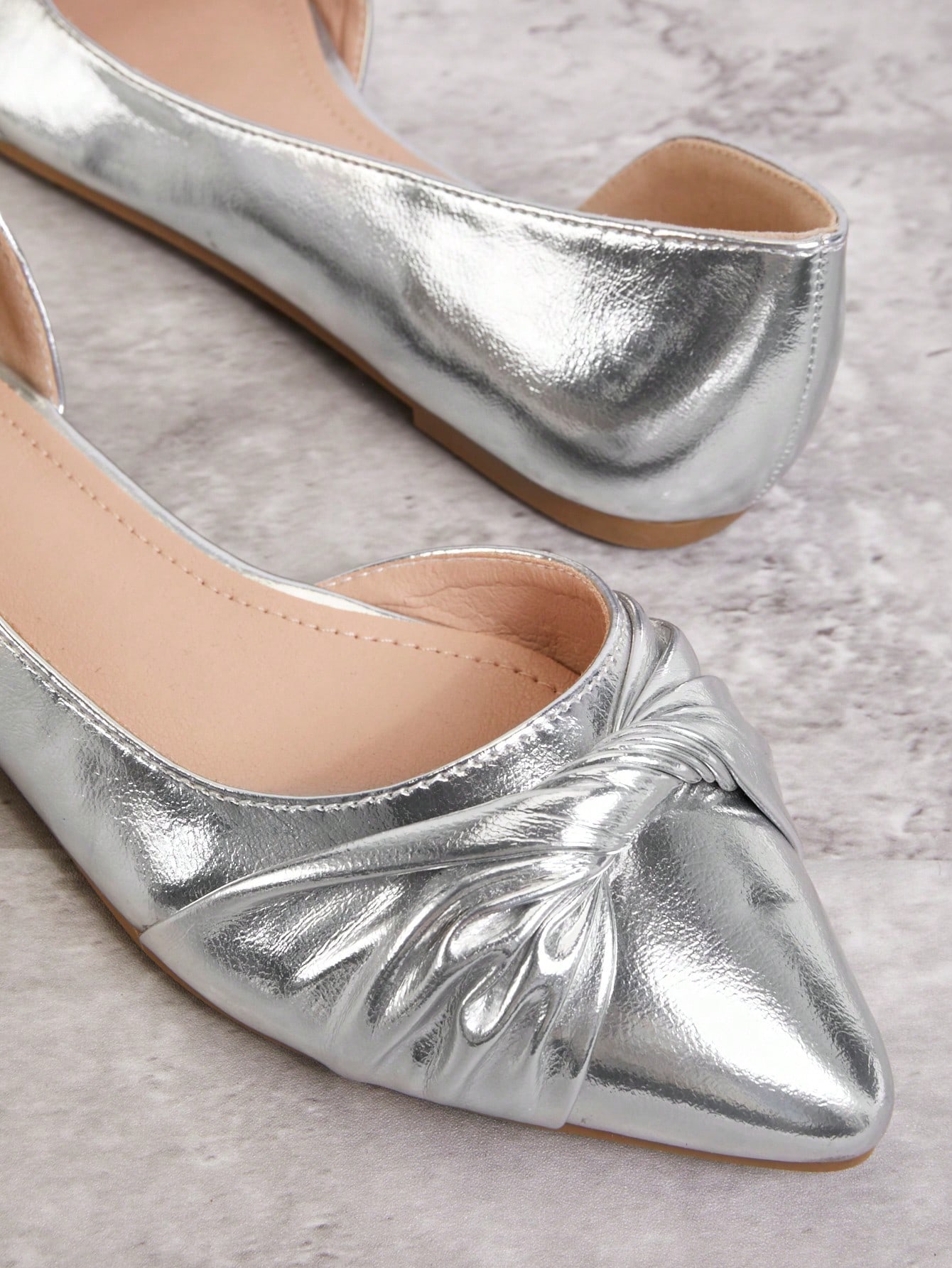 In Silver Women Flats