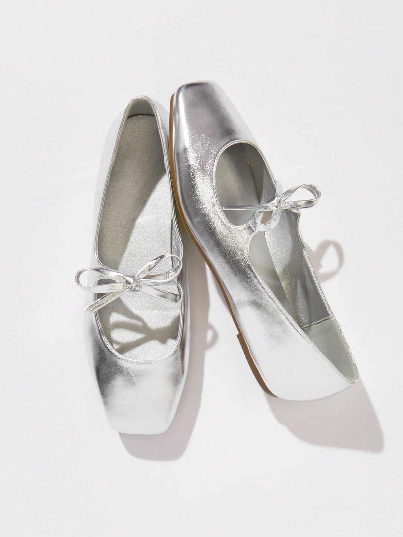 In Silver Women Flats