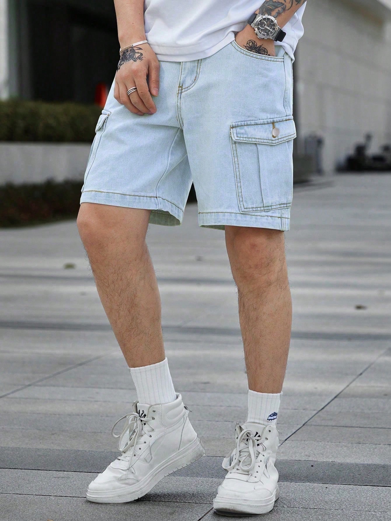 Men Plus Size Denim Shorts