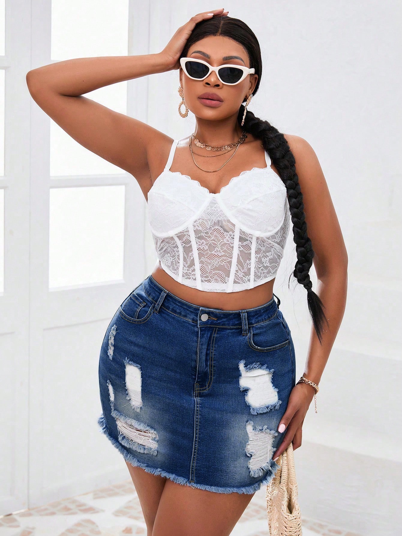 Plus Size Denim Skirts